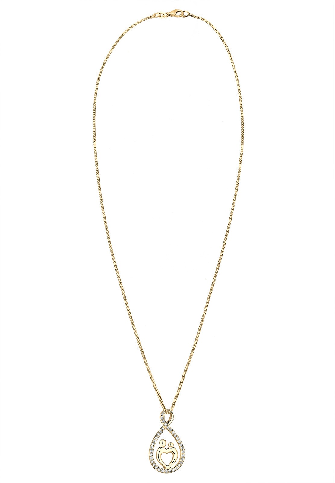 Elli Collierkettchen »Mutter Kind Infinity Herz Love Zirkonia 925 Silber«