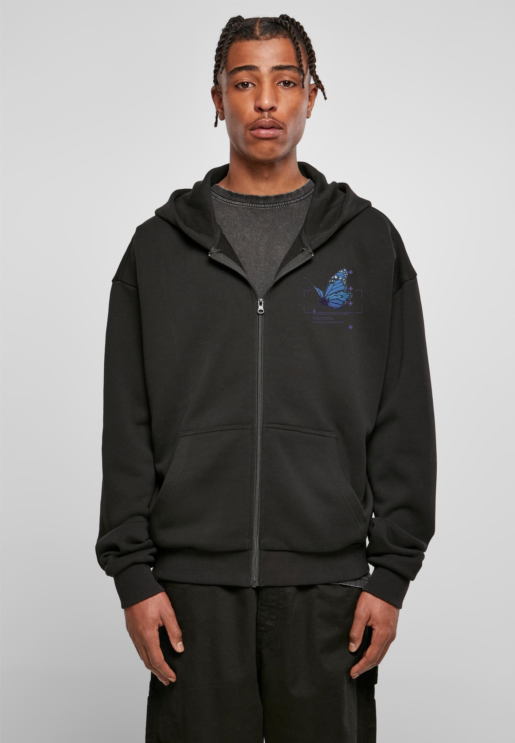 MisterTee Sweatjacke »MisterTee Herren Grid Head Butterfly Oversize Hoody«