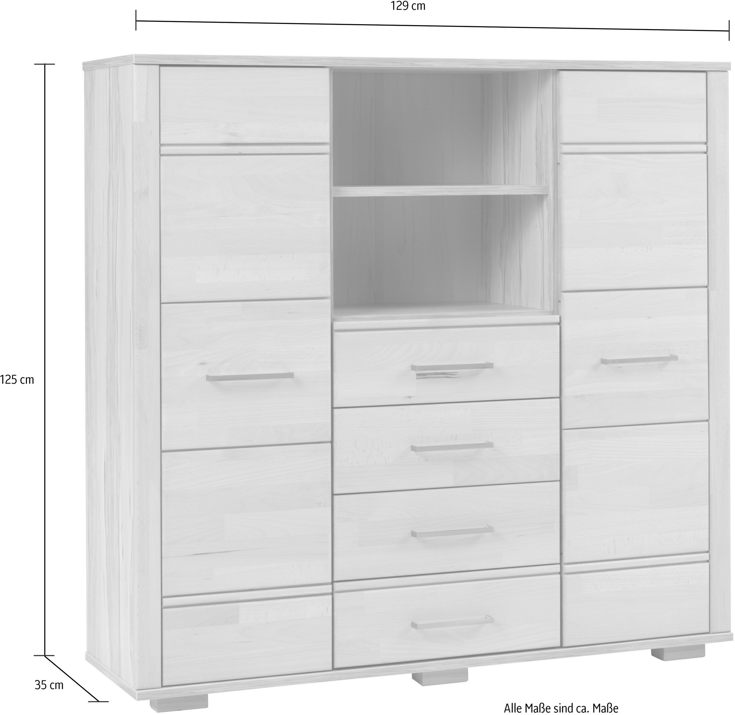 Home affaire Highboard »Miriam«, Höhe ca. 125 cm