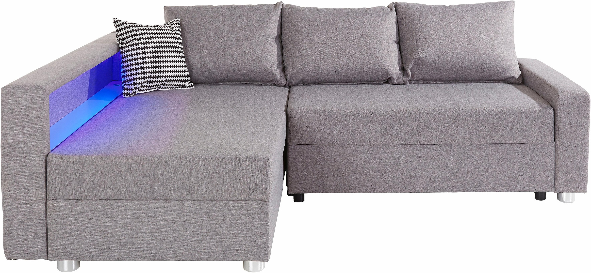 Ecksofa online »Relax«, AB COLLECTION Bettfunktion, Federkern, inklusive RGB-LED-Beleuchtung bestellen mit wahlweise