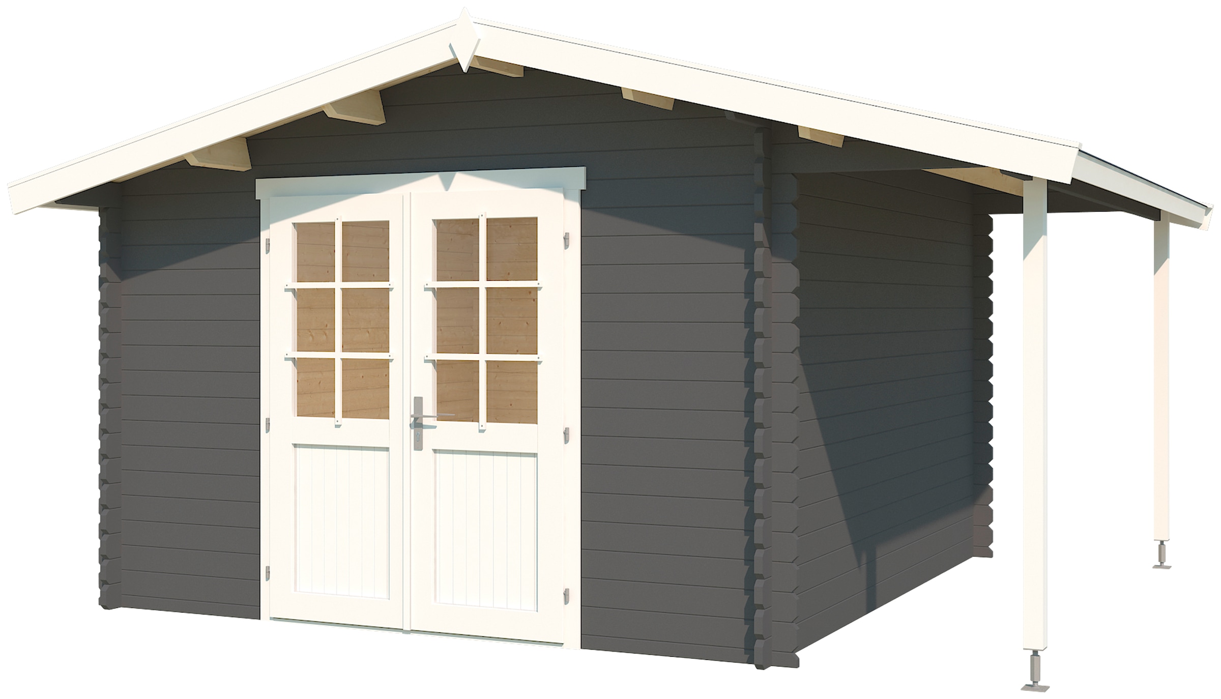 LASITA MAJA Gartenhaus »Tulsa, Carbongrau«, (Set), mit Dachanbau