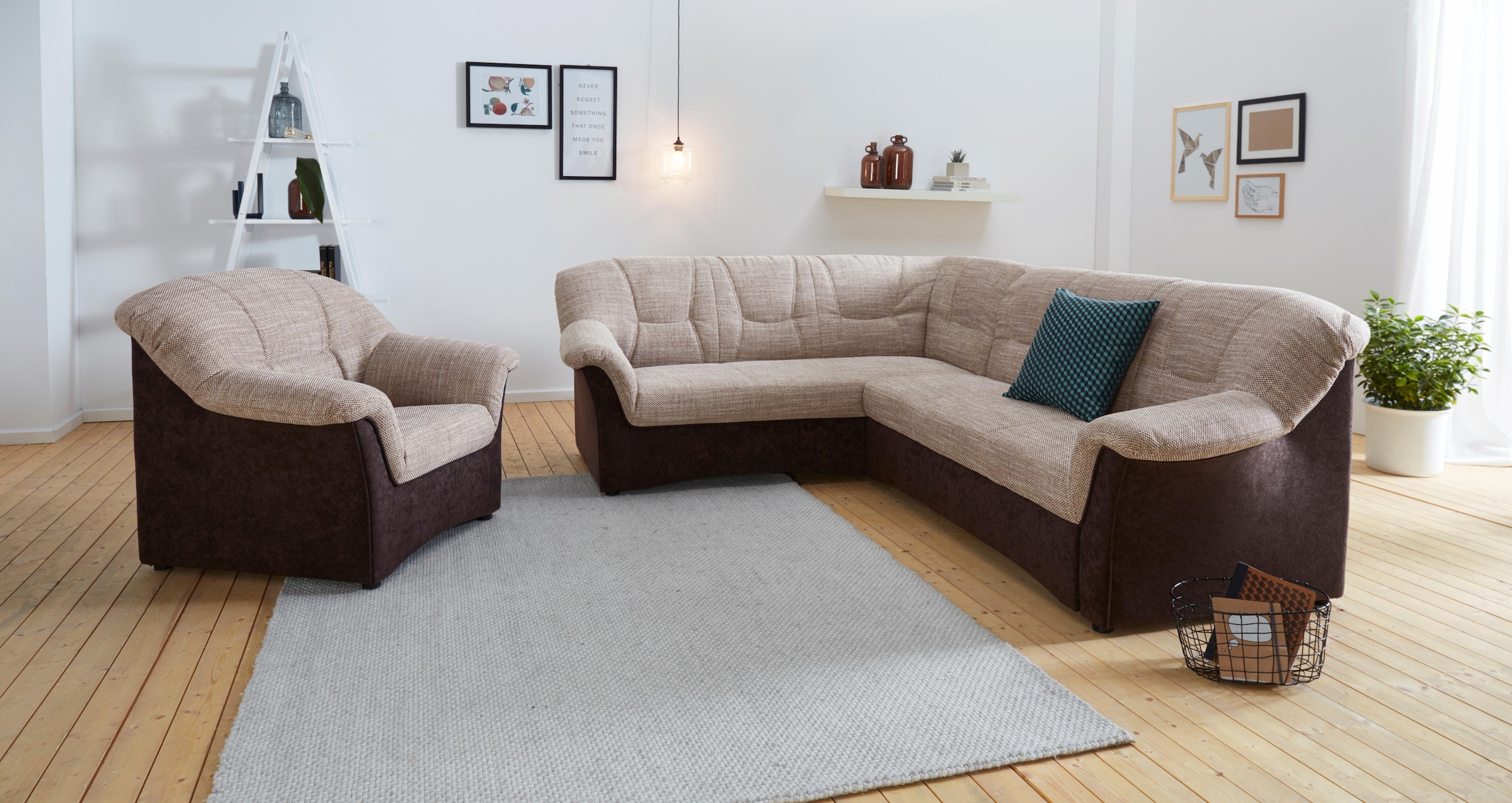 DOMO collection Ecksofa »Sarafina zeitlos und komfortabel, optional mit Federkern, L-Form«, wahlweise mit Bettfunktion