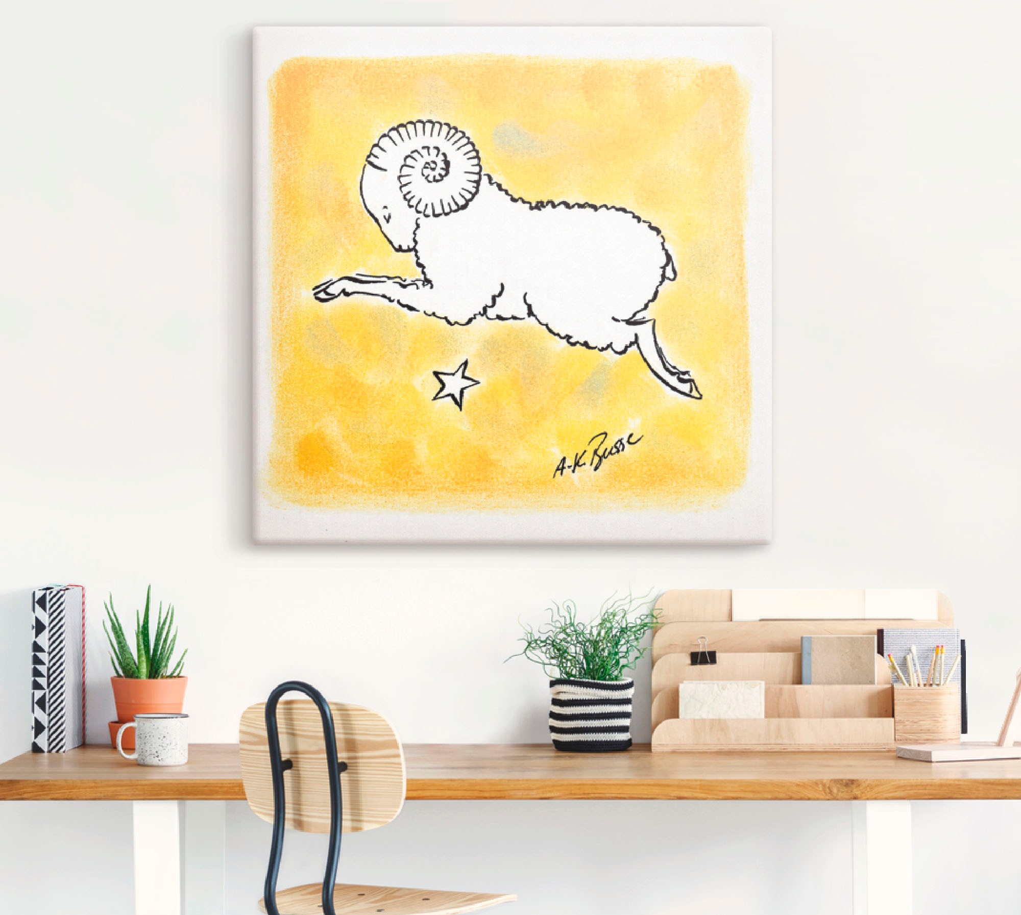 Artland Leinwandbild »Serie Sternzeichen Widder«, Sternzeichen, (1 St.), auf Keilrahmen gespannt
