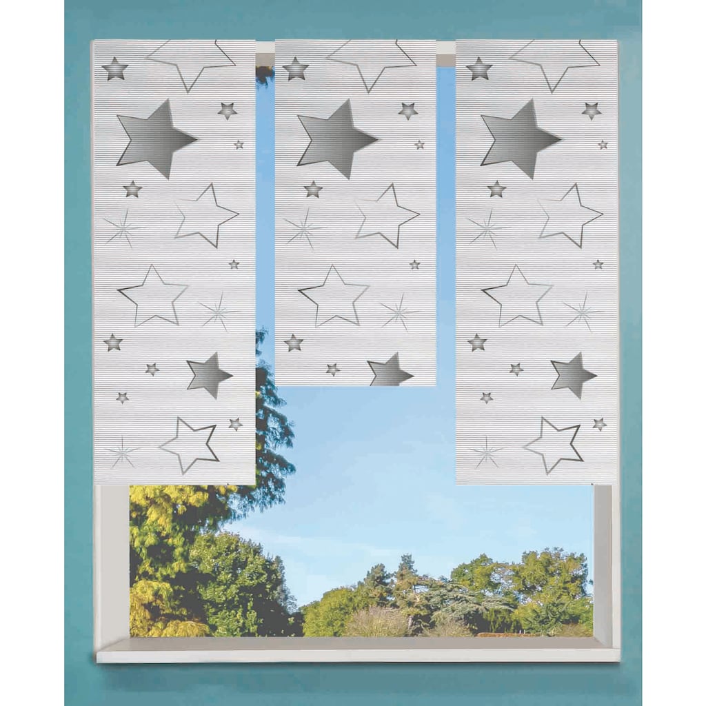 HOME WOHNIDEEN Vorhang »STARS«, (3 St.), Fensterset Bambus-Optik