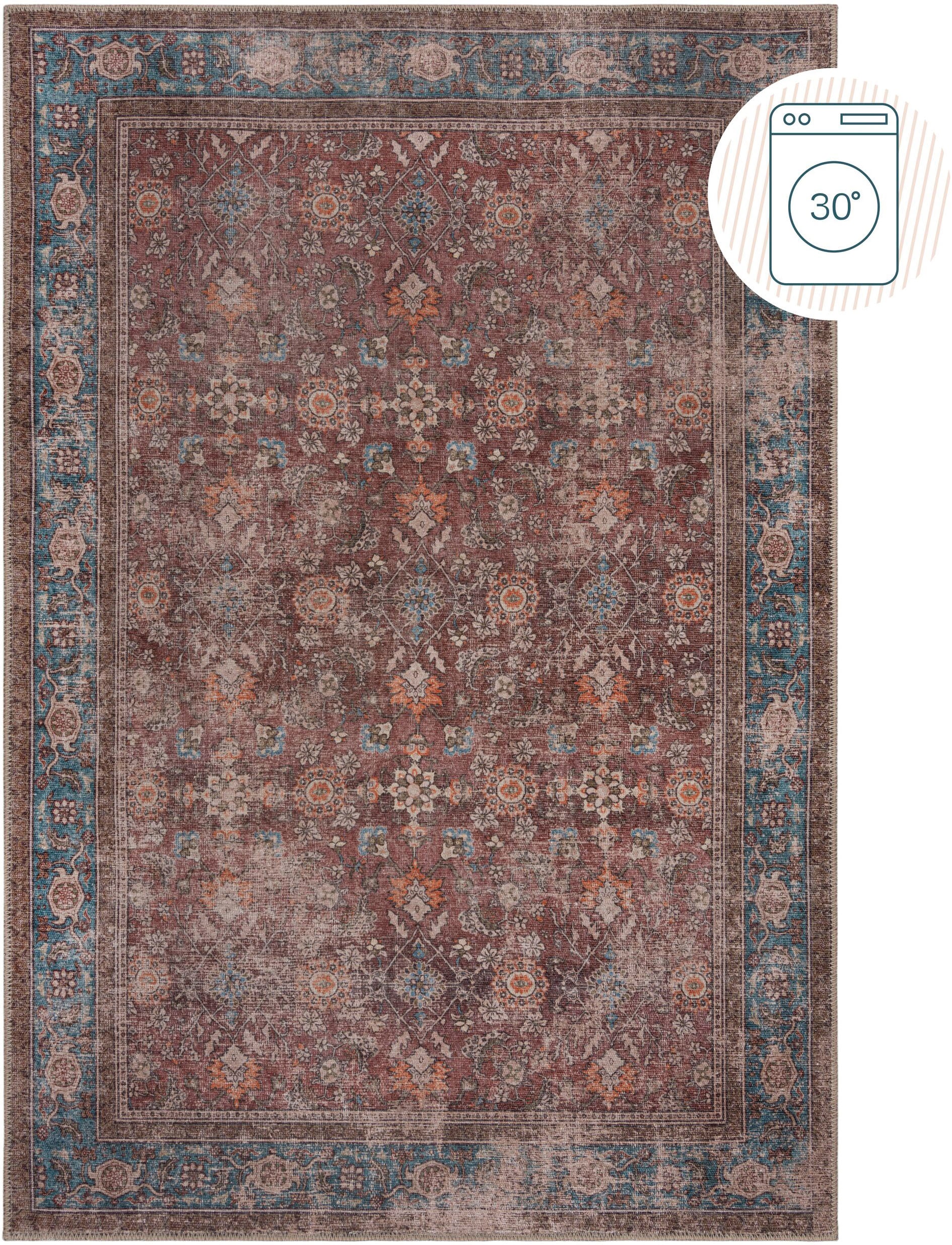 FLAIR RUGS Teppich »Cyra«, rechteckig, 4 mm Höhe, Waschbarer Traditioneller günstig online kaufen