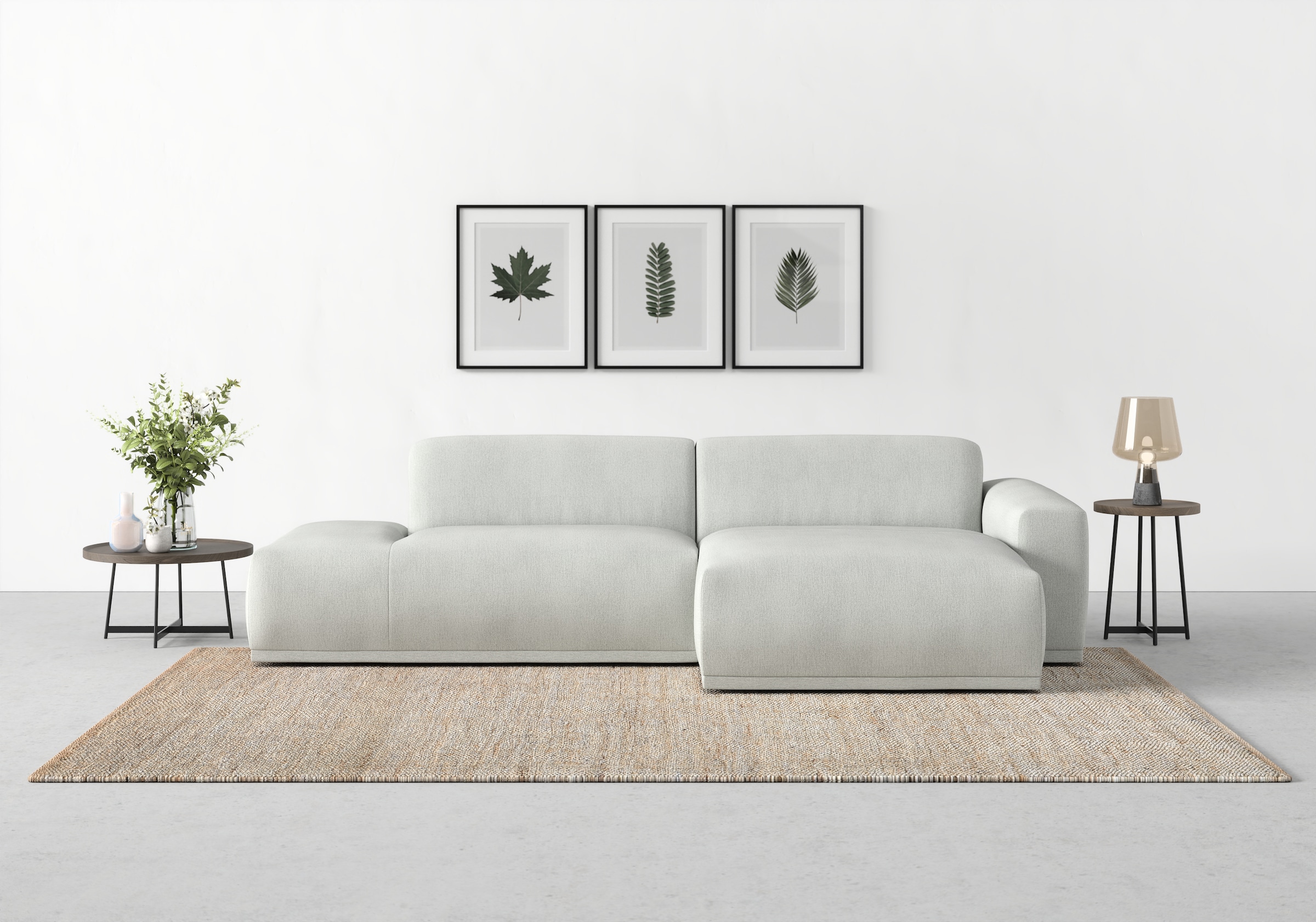 TRENDMANUFAKTUR Ecksofa Braga, aus 2 Teilen, moderner Cord-Stoff