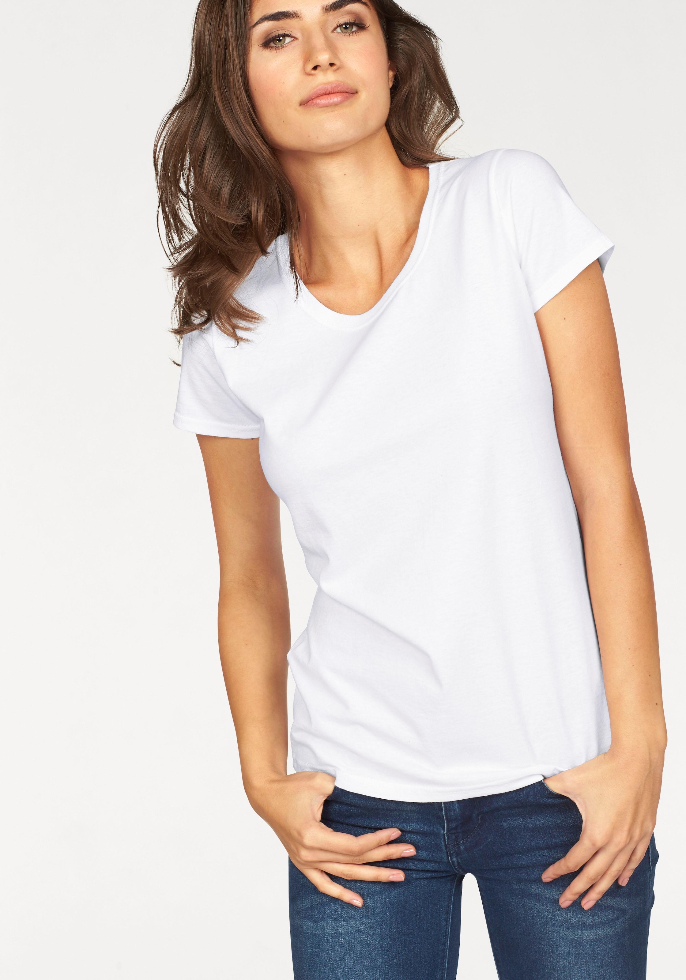 Fruit of the Loom Rundhalsshirt »Lady Fit Premium« Packung, 2er-Pack, 2 Stk.