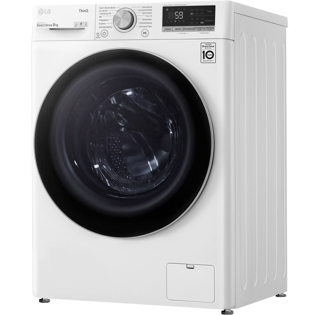 LG Waschmaschine »F4WV409S1B«, F4WV409S1B, 9 kg, 1400 U/min, ThinQ®-Technologie