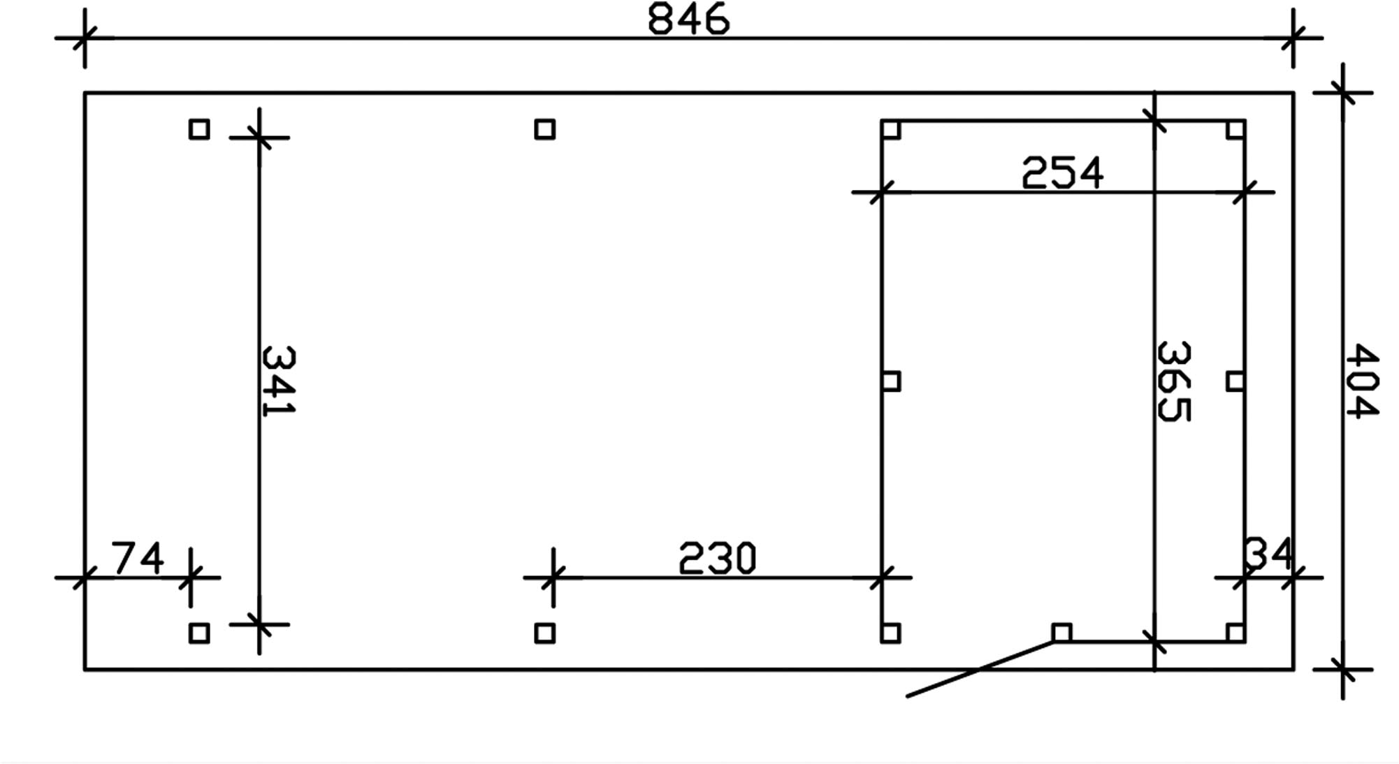 Skanholz Einzelcarport »Emsland«, Holz, 341 cm, Anthrazit