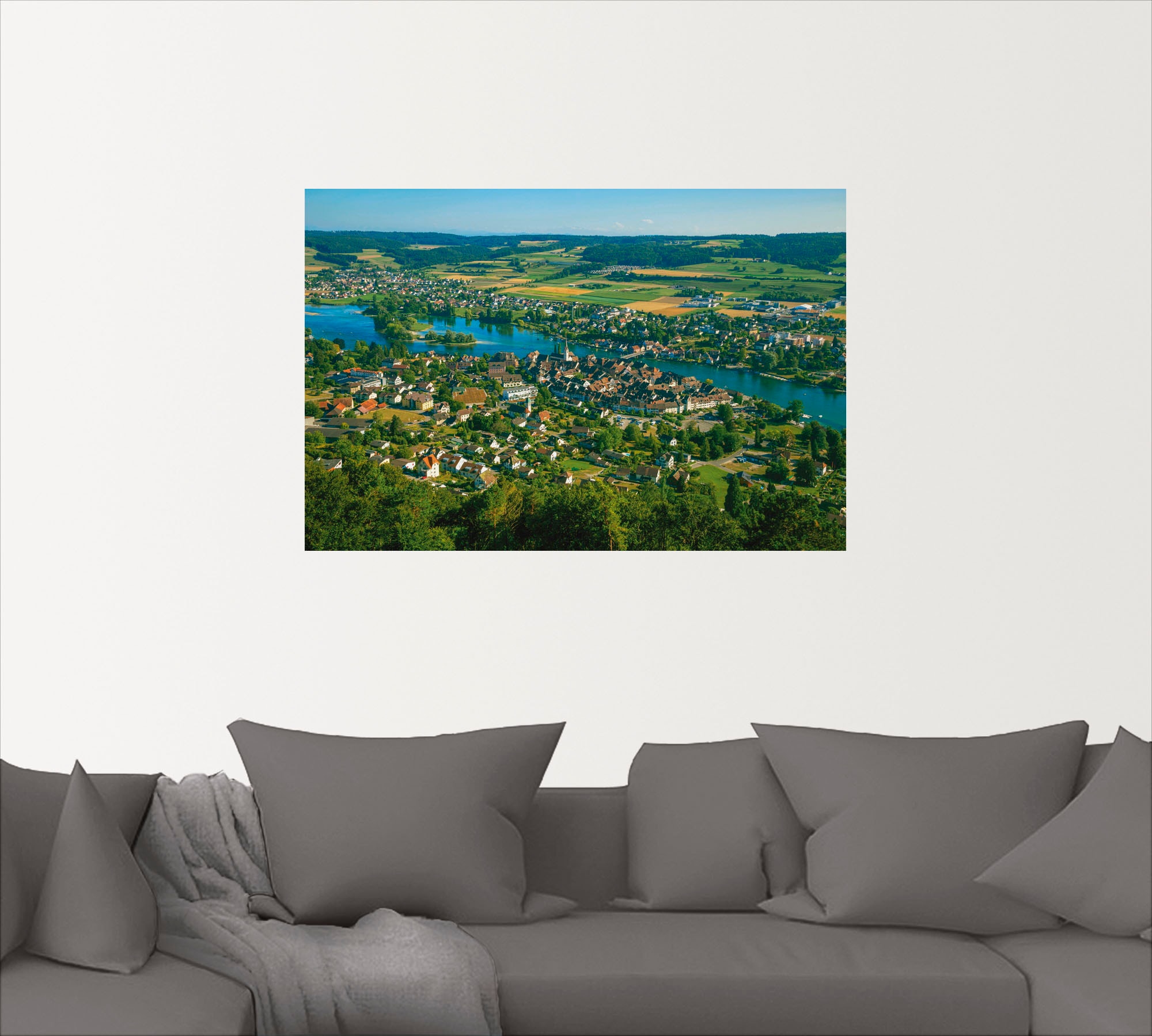 Artland Wandbild »Blick über Stein am Rhein«, Schweiz, (1 St.), als Alubild, Leinwandbild, Wandaufkleber oder Poster in versch. Größen