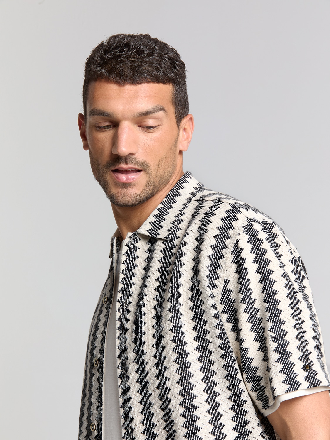 NO EXCESS Langarmhemd »No Excess Jacquard-Hemd«