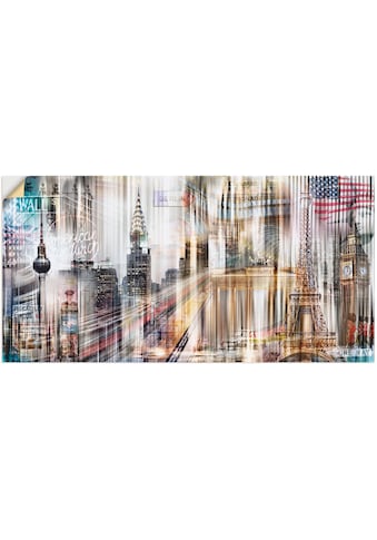 Wandbild »Metropole Skyline Abstrakte Collage«, Gebäude, (1 St.)