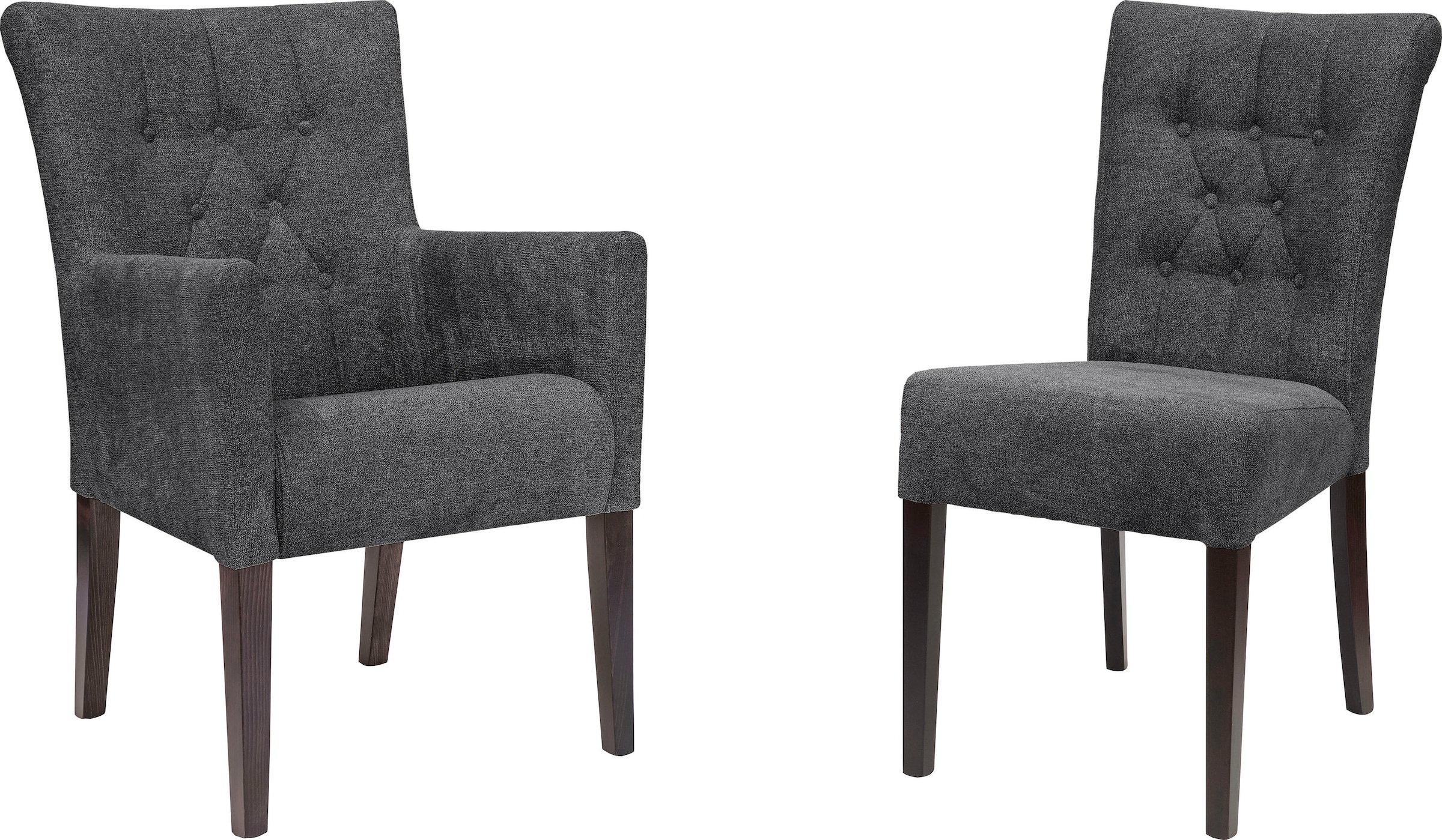 Home affaire Esszimmerstuhl »Queen BESTSELLER«, (Set), 2 St., Feinstruktur, Polsterstuhl mit Knopfheftung, 2er, 4er oder 6er Set