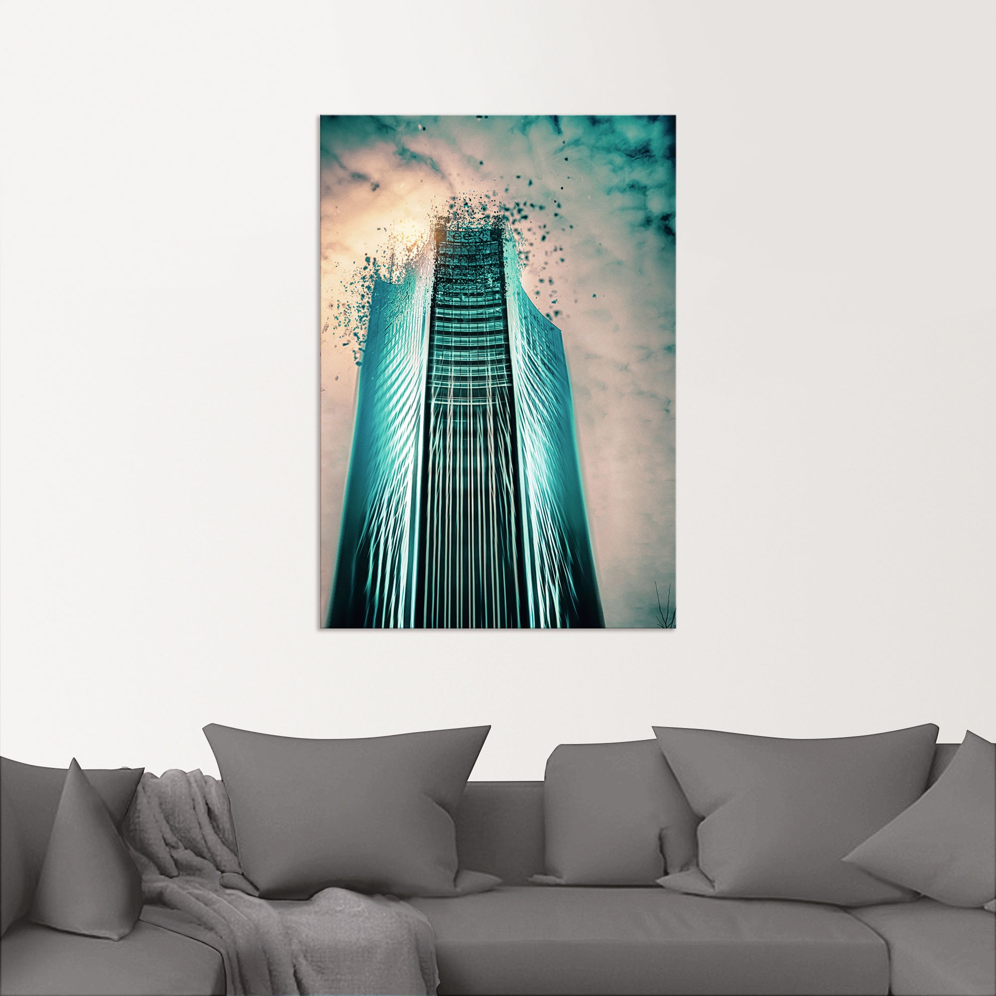 Artland Wandbild »Aufloesung, Panorama Tower City Leipzig«, Gebäude, (1 St.), als Alubild, Leinwandbild, Wandaufkleber oder Poster in versch. Größen