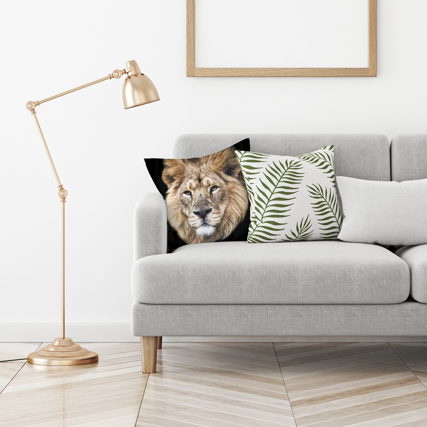 queence Dekokissen »Frank«, Kissenhülle,Löwe,Tiermotiv,Wildtier,Majestätisch,Naturmotiv,Kraftvoll