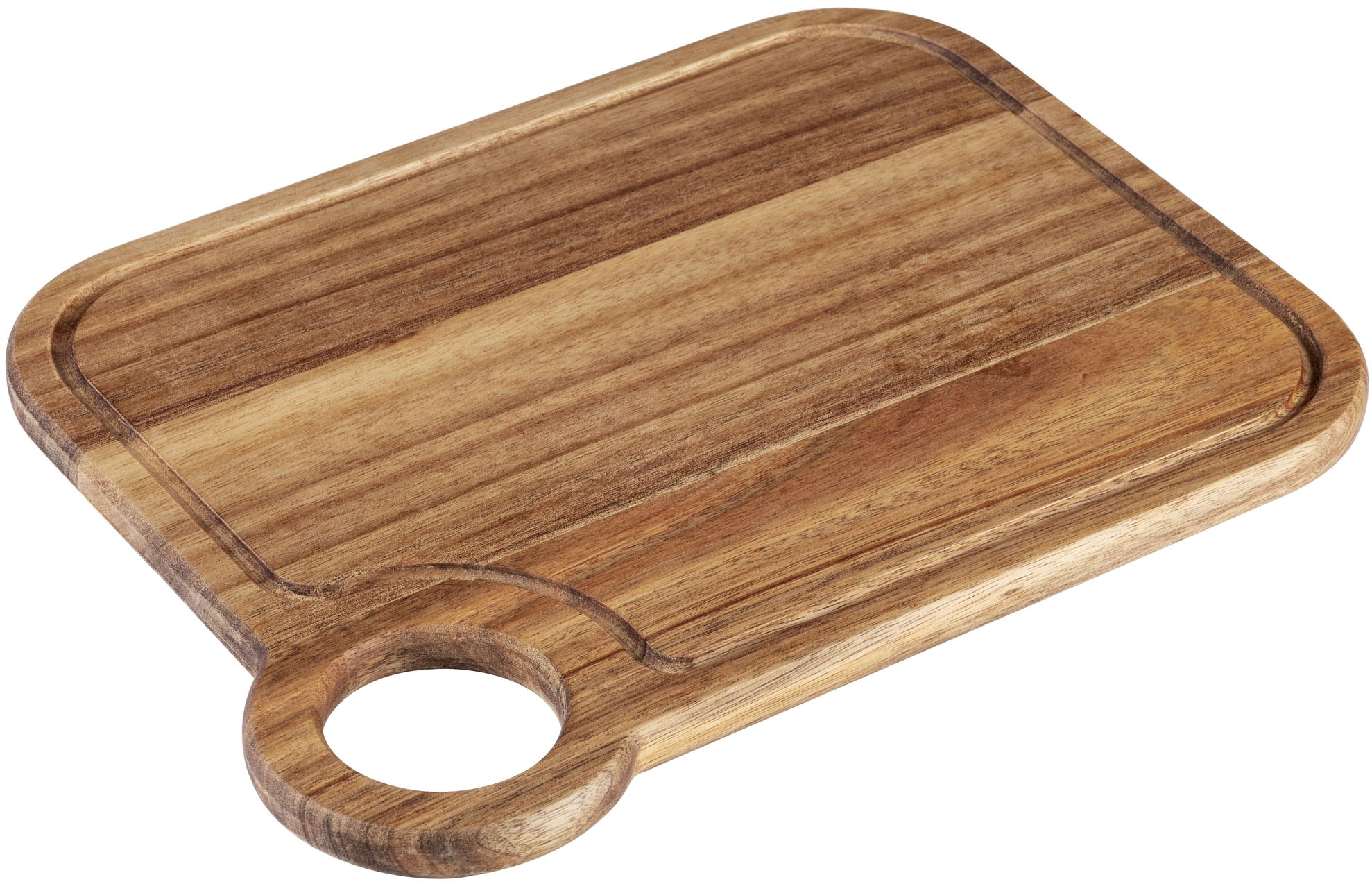 SCHÖNER WOHNEN-Kollektion Schneidebrett »Acun« Küchenbrett aus massivem Akazienholz, mit Griffloch und Saftrille