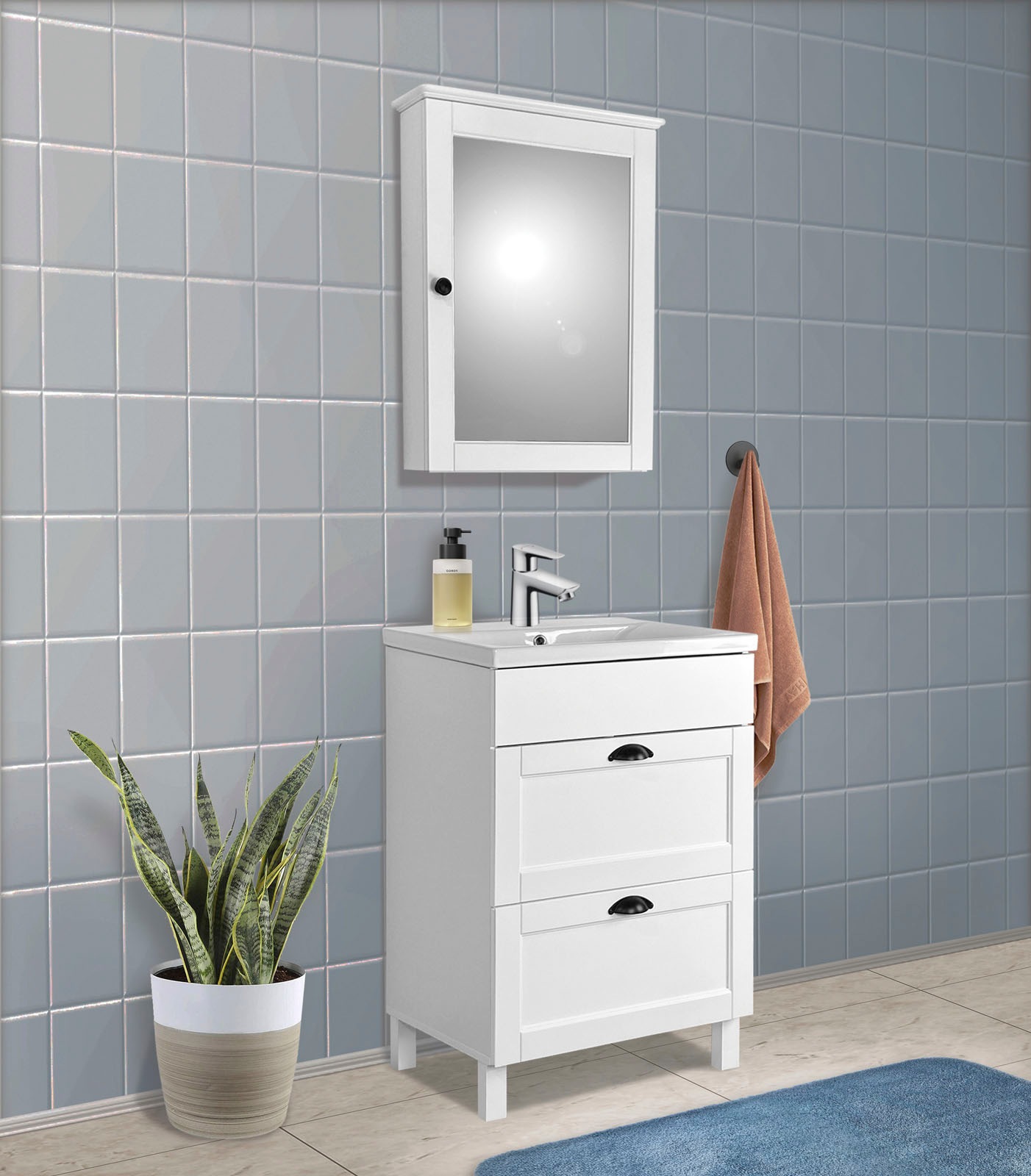 Home affaire Waschtisch »Lede« Set, 2 Stk. tlg. Badmöbel mit 2 Schubladen i günstig online kaufen