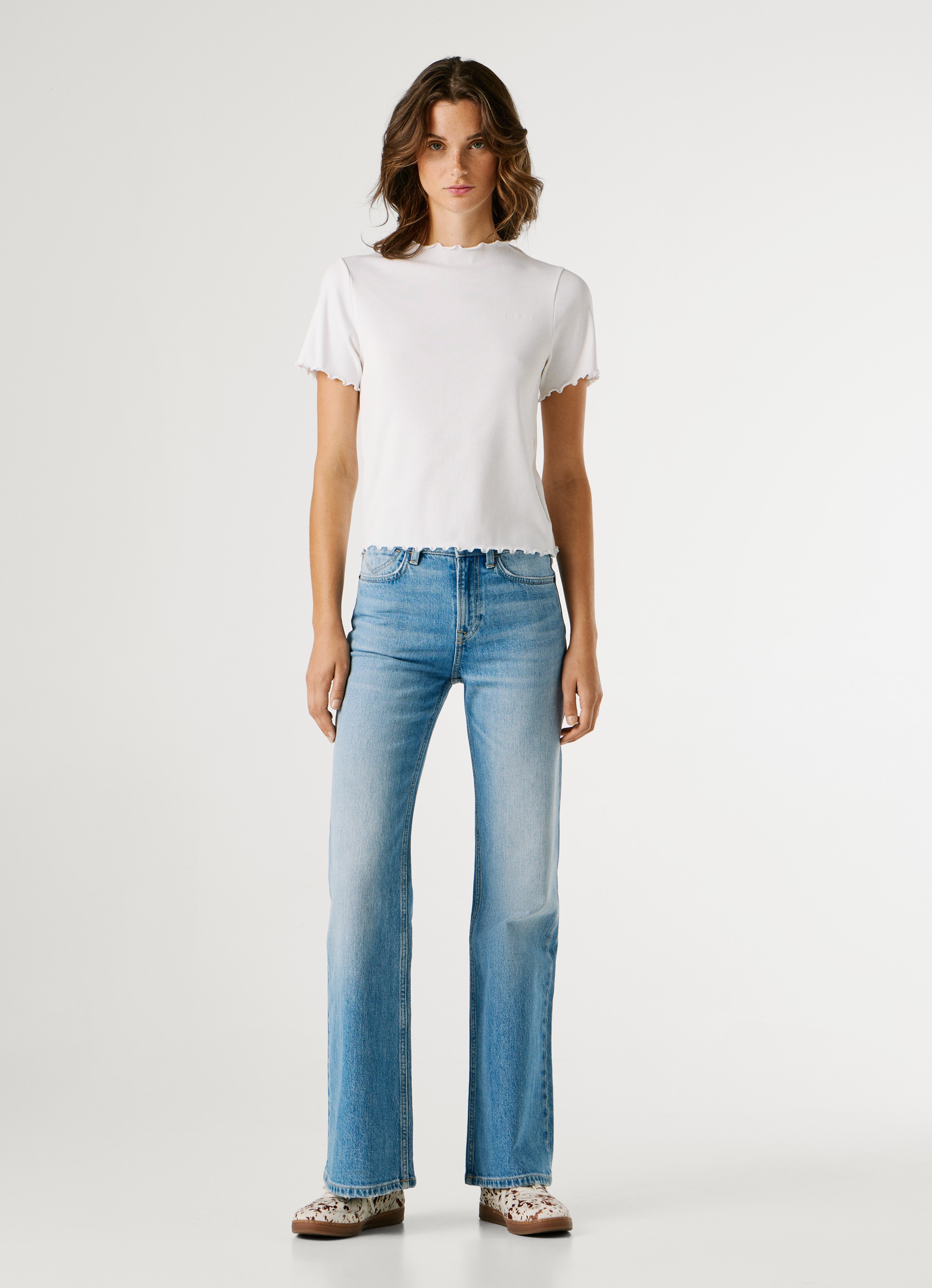 Pepe Jeans T-Shirt »NORA« mit gewellten Abschlüssen