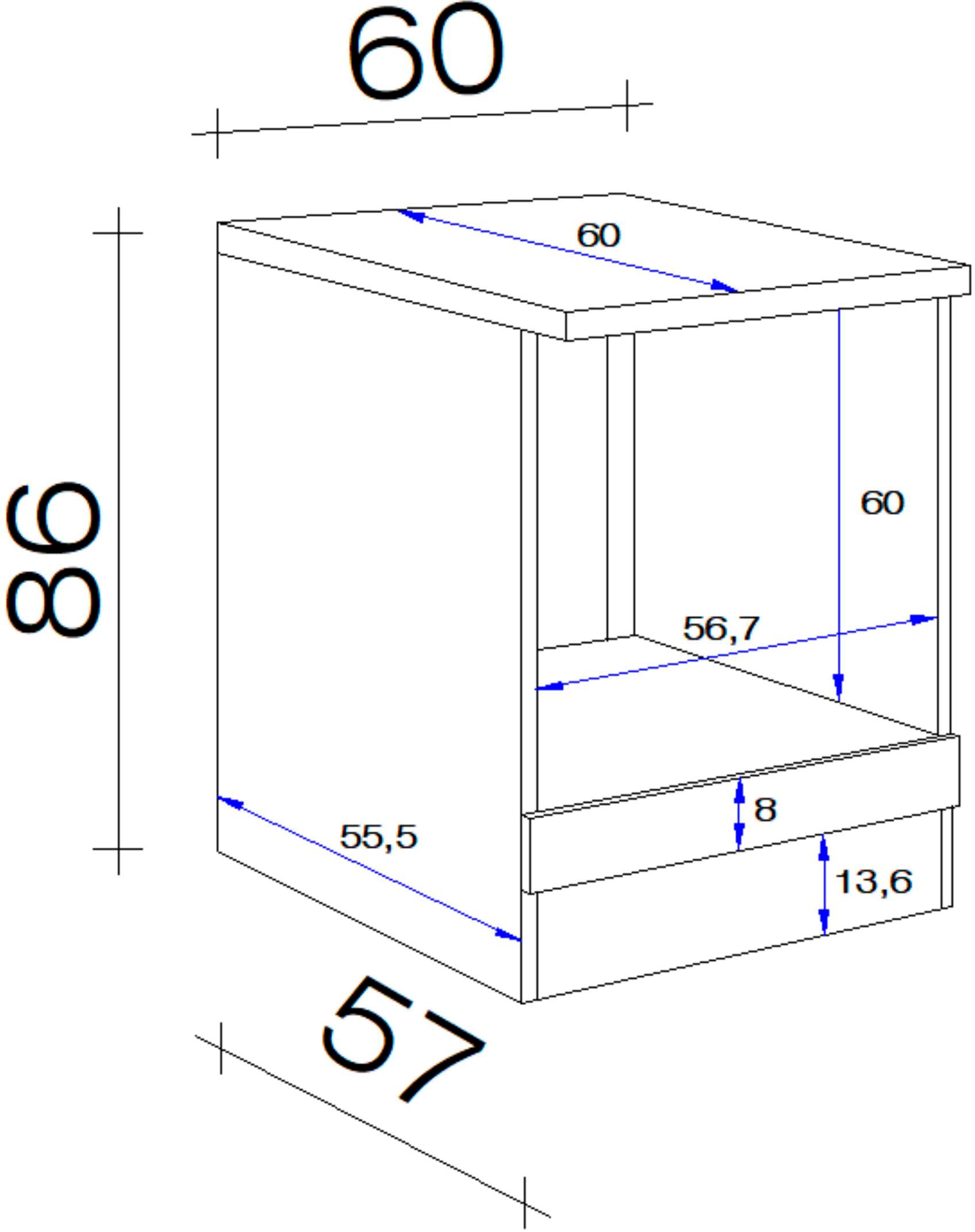 Flex-Well Herdumbauschrank »Nepal«, (B x H x T) 60 x 85/86 x 60 cm