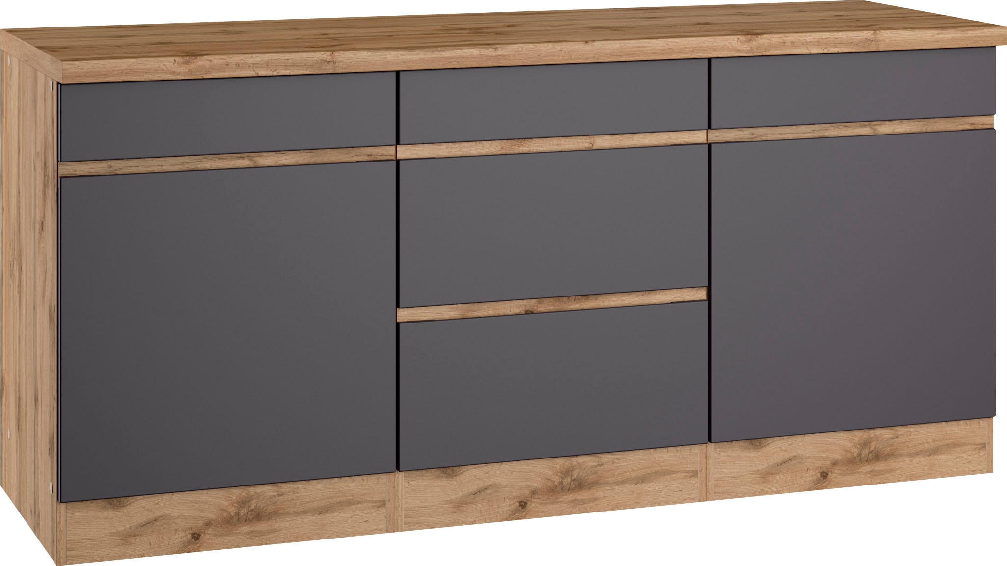 KOCHSTATION Unterschrank »KS-Riesa« Breite 180 cm, MDF-Fronten