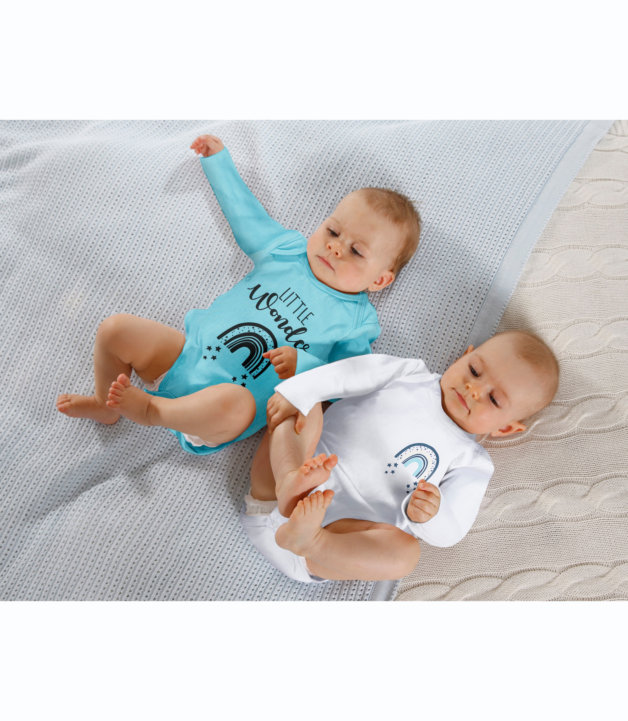 KIDSWORLD Langarmbody »2er Pack Baby-Bodies, Little Wonder«, aus Bio-Baumwolle