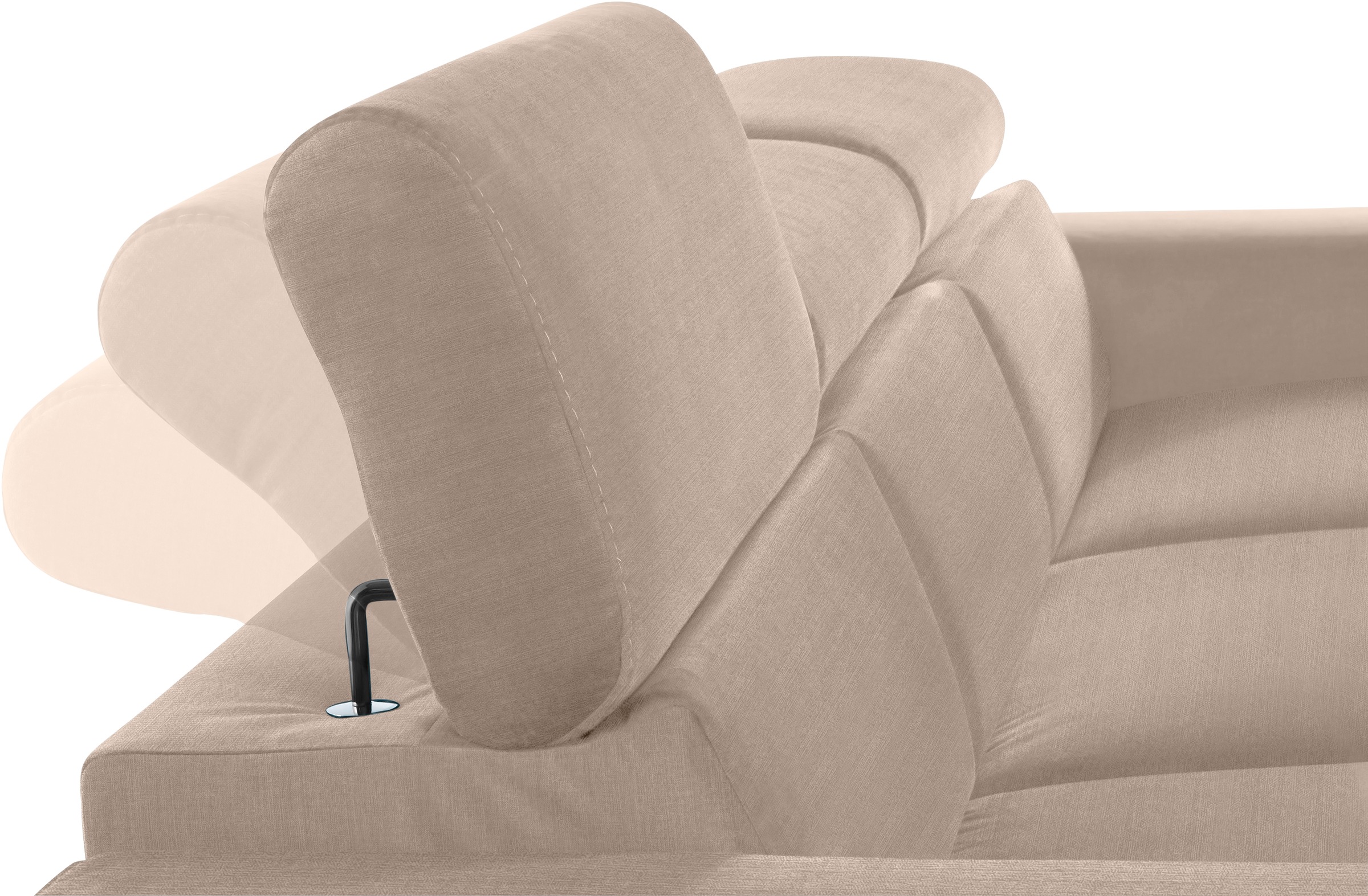 COTTA Ecksofa »Morven L-Form mit Kopfteilverstellung«, wahlweise mit Bettfunktion, Bettkasten & Wireless-Charger