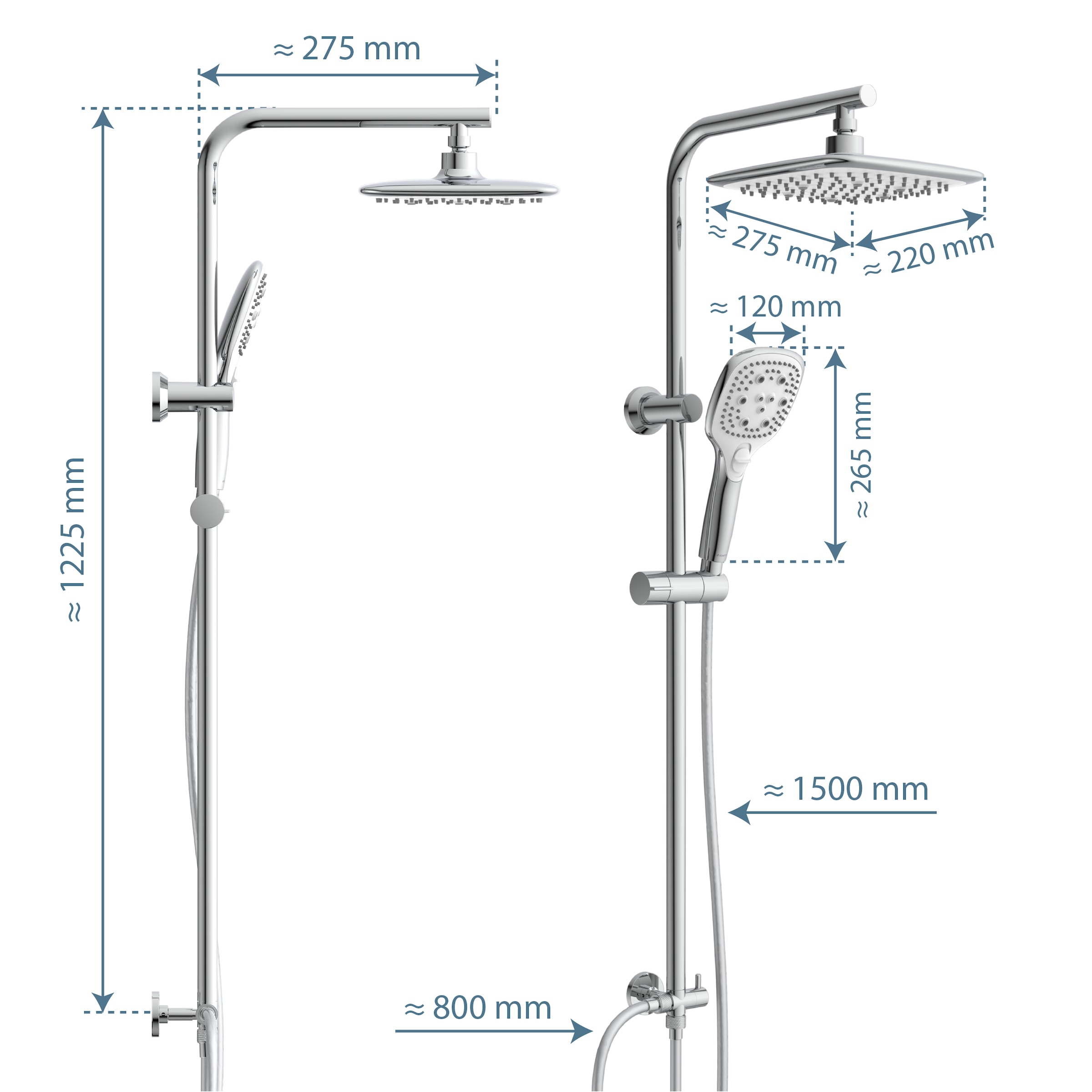 Schütte Duschsystem »MADEIRA« Überkopfbrause-Set, Regendusche, Wellness, Komplett-Set