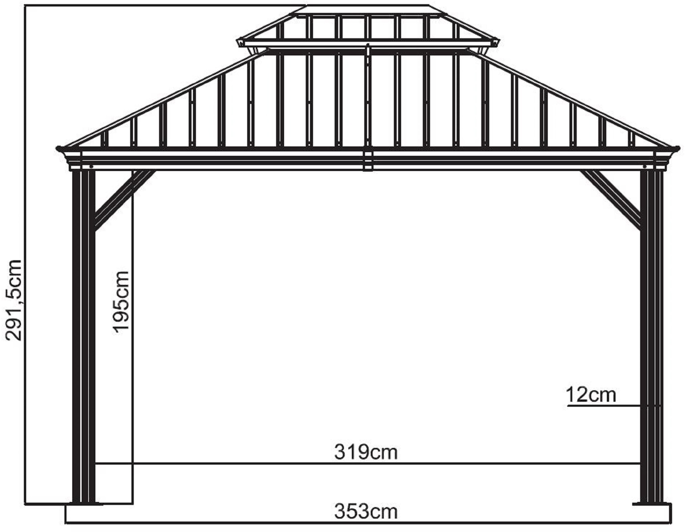 Sojag Pavillon »Messina«, (Set), BxT: 363x298 cm