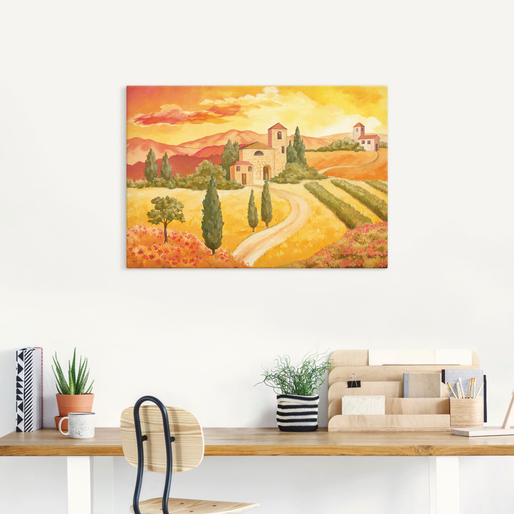 Artland Wandbild »Landschaft VII_gelb«, (1 St.), als Alubild, Outdoorbild, günstig online kaufen