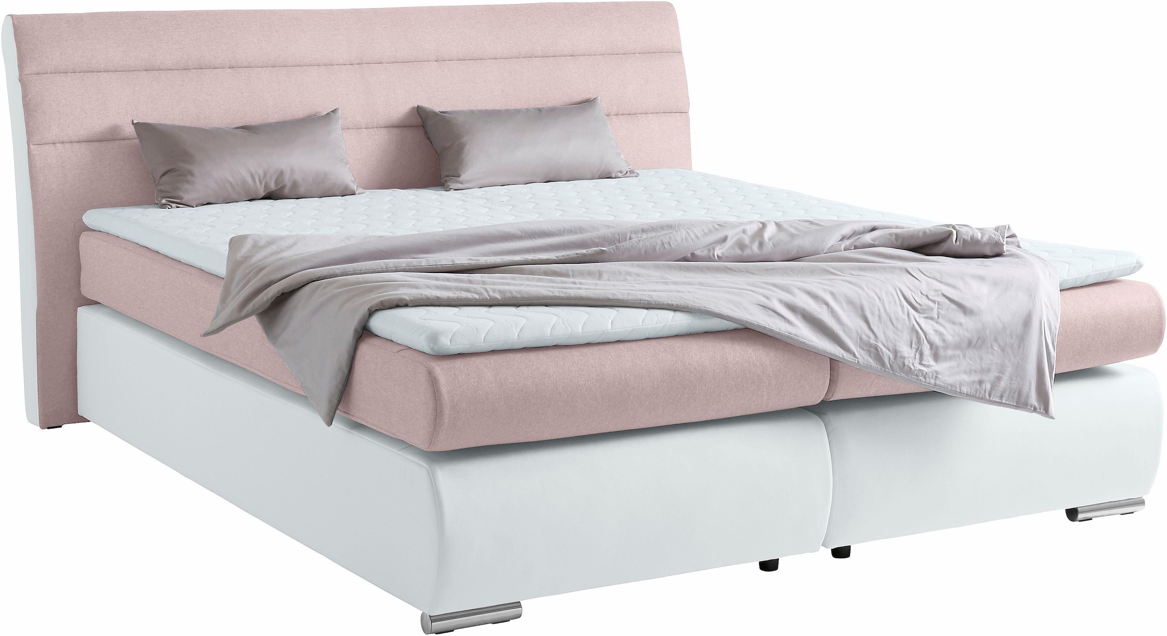 Places of Style Boxspringbett »Luna«, in Struktur-/Kunstleder-Mix, Überlänge 220 cm,... kaufen