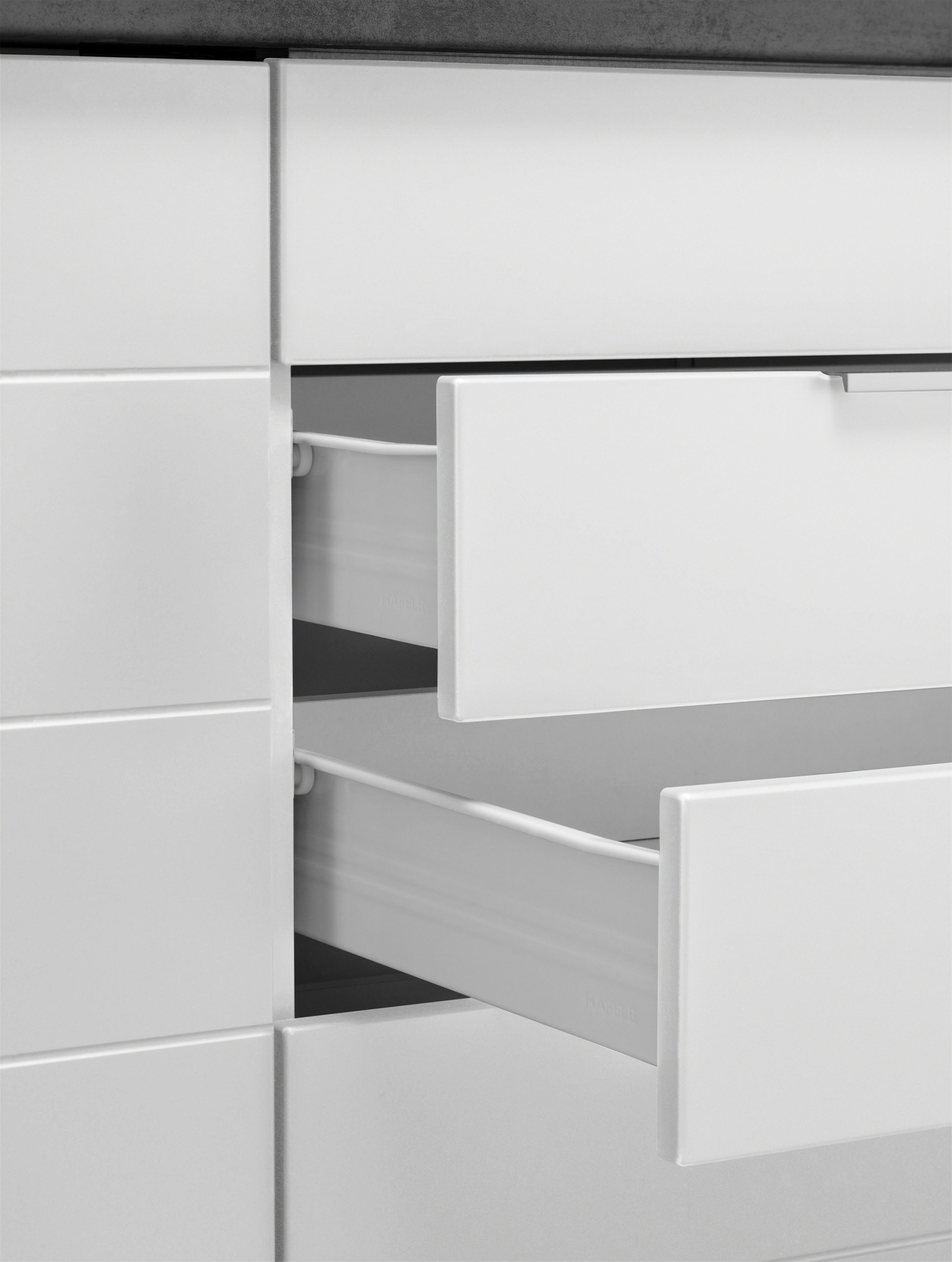 KOCHSTATION Küchenzeile »KS-Luhe«, 330 cm breit, wahlweise mit oder ohne E-Geräten, gefräste MDF-Fronten