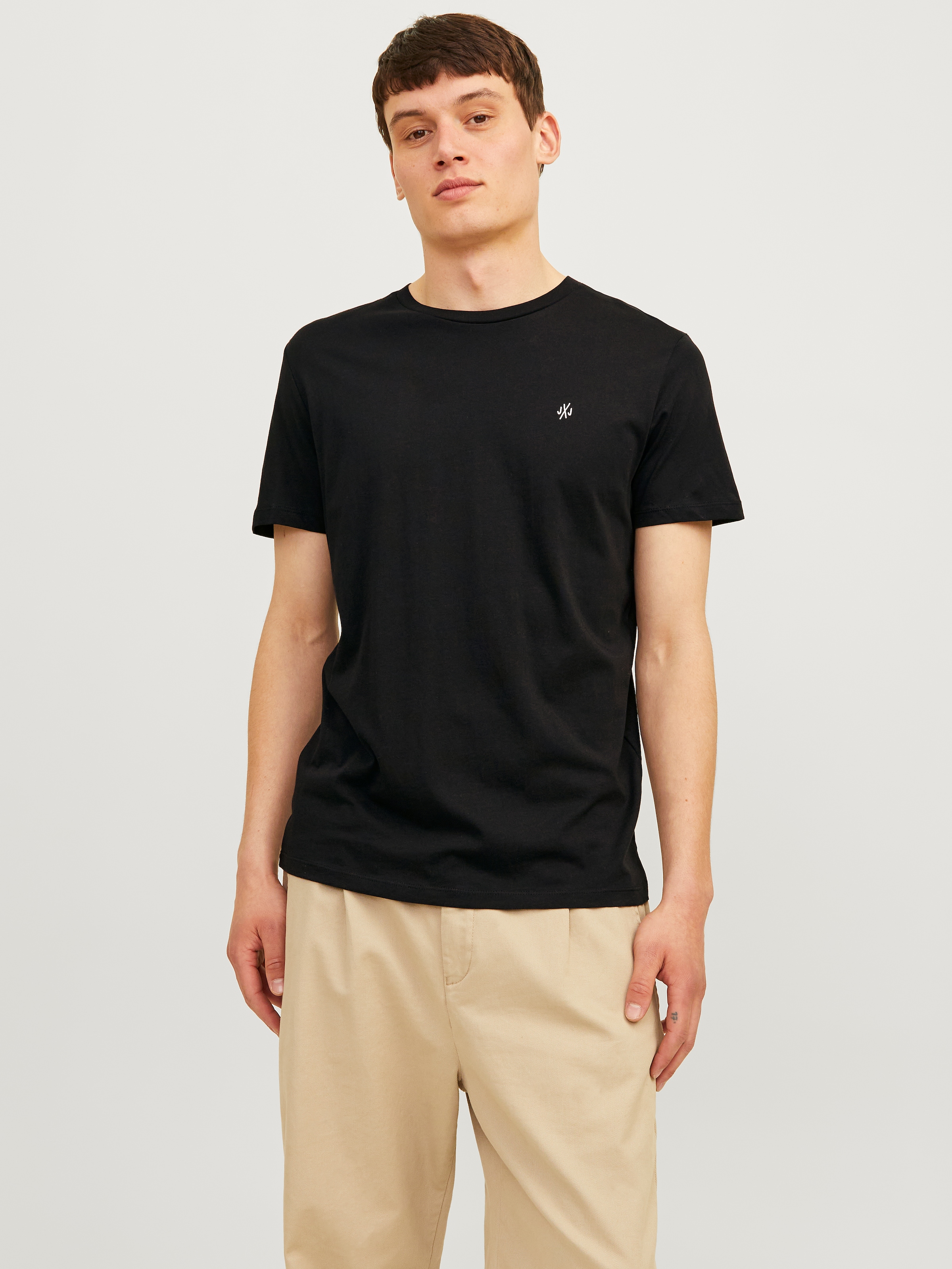 Jack & Jones Rundhalsshirt »JORJXJ im 5er Pack mit Rundhals und angenehmem Tragegefühl«, 5 Stk. unifarben, modisch, regular fit, Baumwolle, Rundhals
