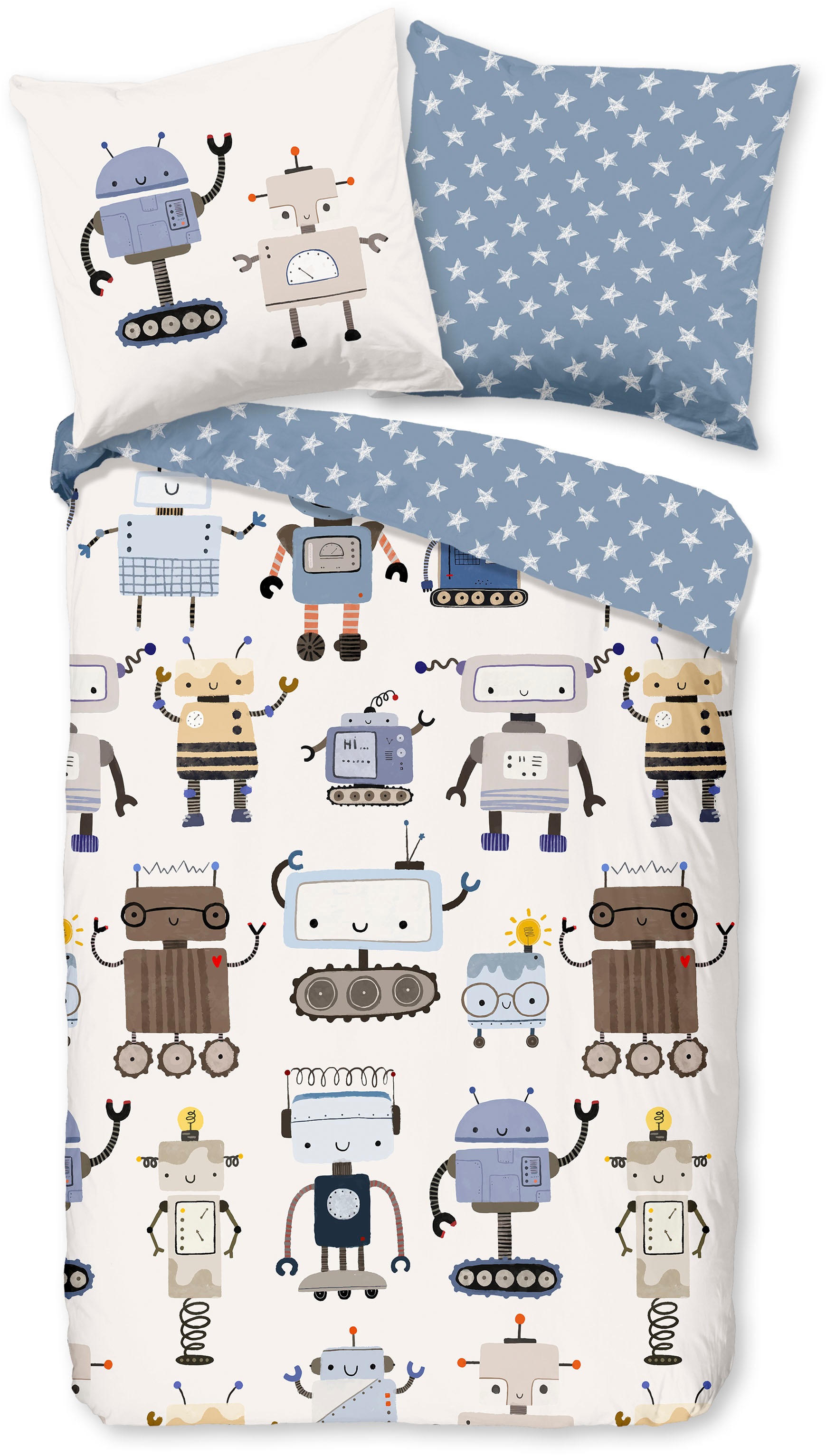 good morning Kinderbettwäsche »Robo« 2 Stk. tlg. Baumwolle, Reißverschluss, günstig online kaufen