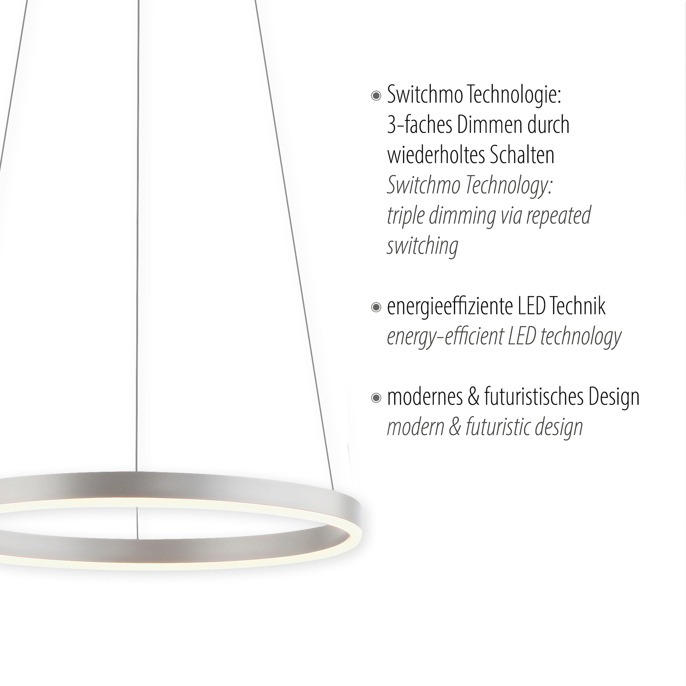 JUST LIGHT Pendelleuchte »RITUS«, 1 flammig, Leuchtmittel LED-Board | LED fest integriert, LED, dimmbar, Switchmo