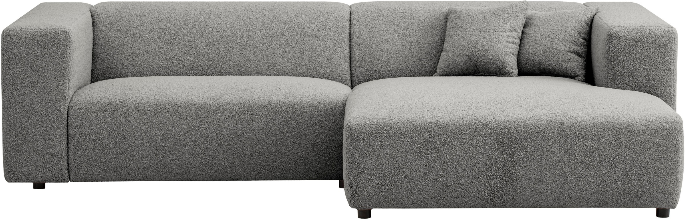 andas Ecksofa »BAKELS, L-Form in Cord oder Boucle-Stoff, moderne Couch«, wahlweise Recamiere rechts/links, bequemer Sitzkomfort