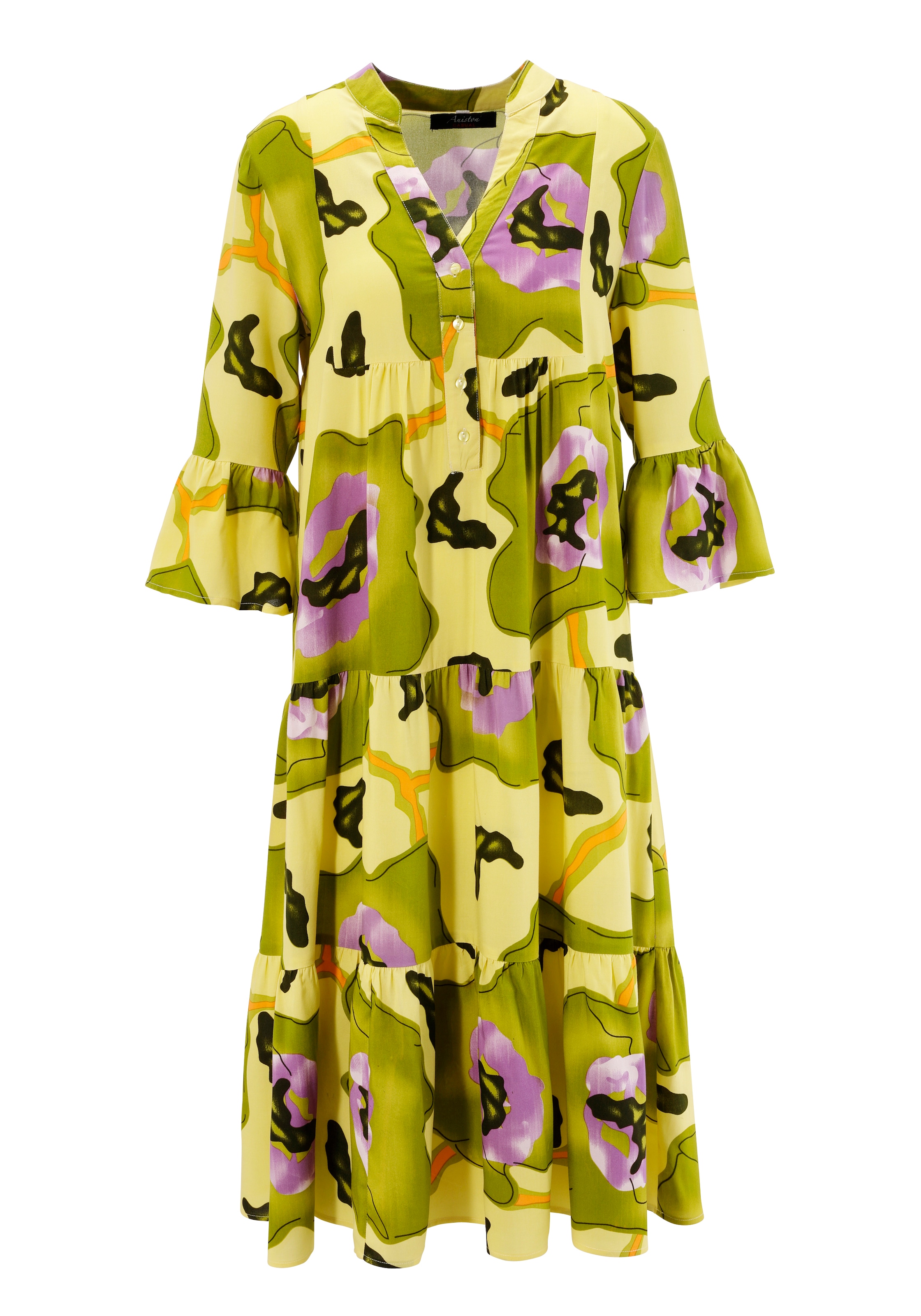 Aniston CASUAL Blusenkleid, mit großflächigem, graphischem Blumendruck - NEUE KOLLEKTION
