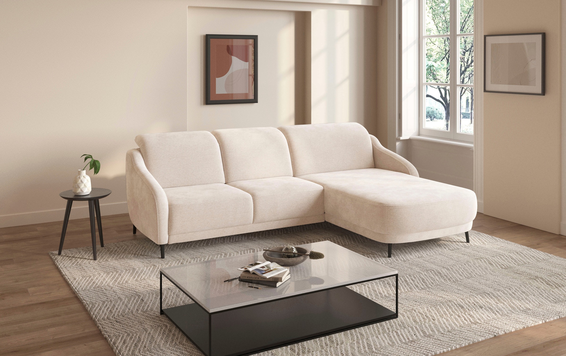 sit&more Ecksofa Blues L-Form, wahlweise mit Klapptisch und USB günstig online kaufen
