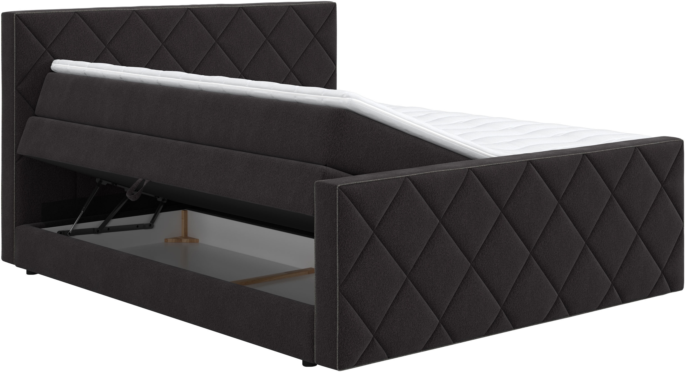 COTTA Boxspringbett »Tower inkl. Bettkasten, mit Keder in abgesetzter Farbe« in verschiedenen Breiten, Härtegraden und Farben erhältlich