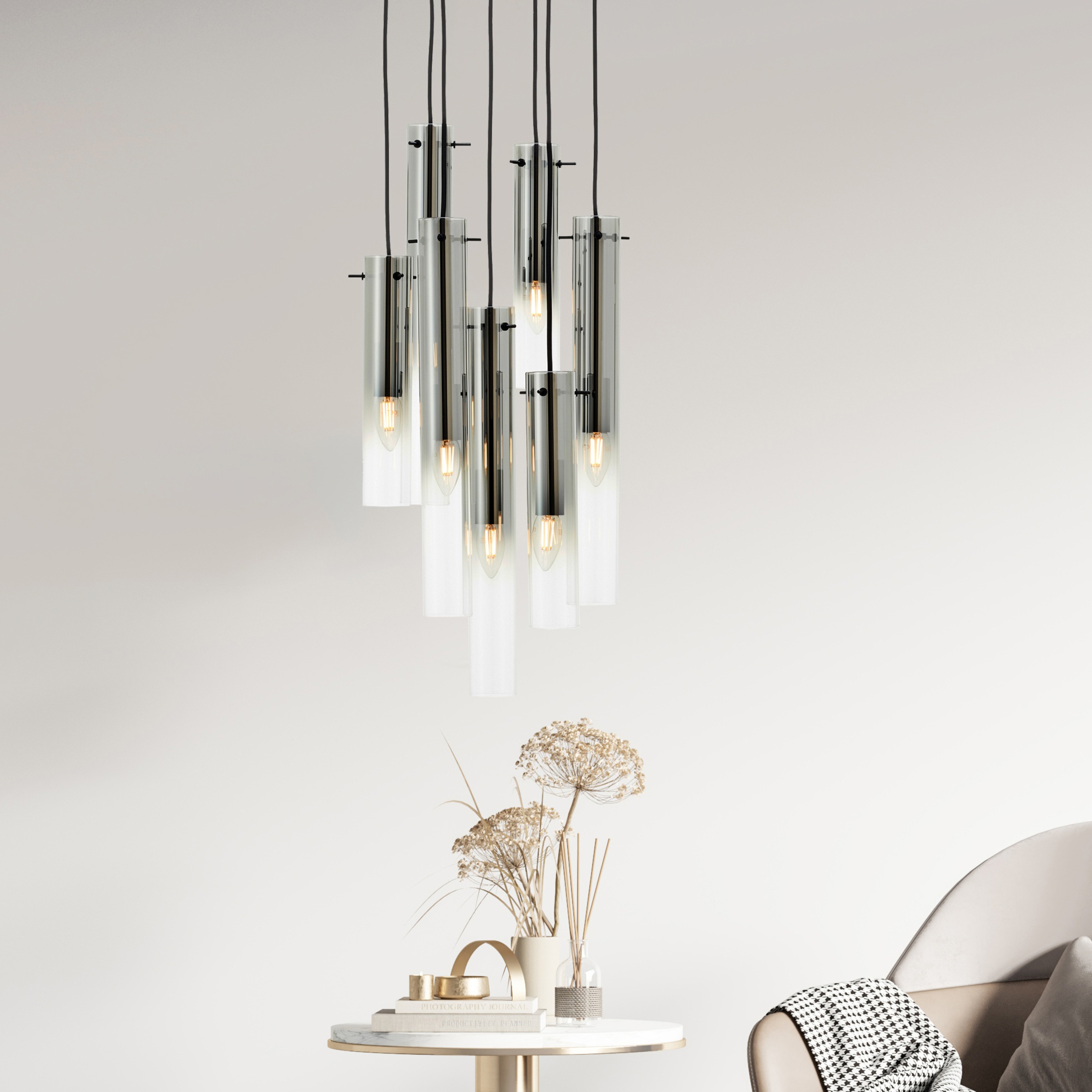 Brilliant Pendelleuchte »Glasini«, 7 flammig, Leuchtmittel E14   ohne Leuch günstig online kaufen