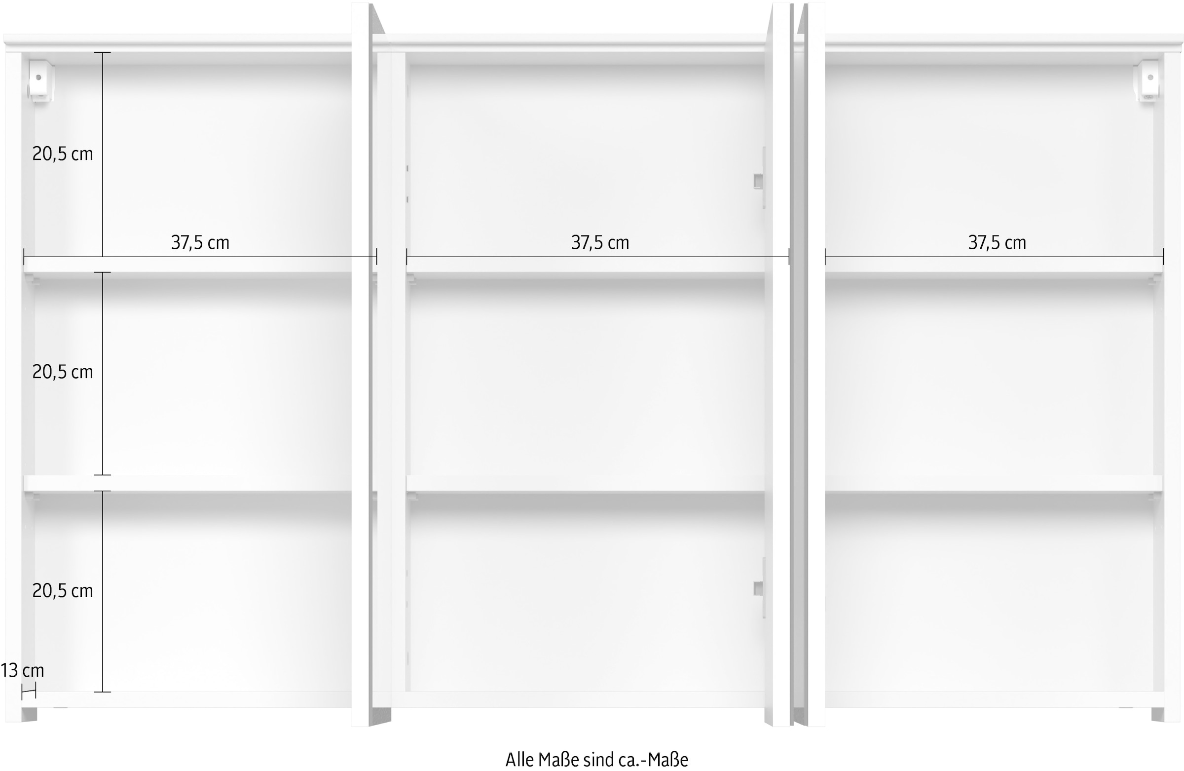 INOSIGN Spiegelschrank »Premont«, (1 St.), Breiter Badspiegel mit 3 Spiegeltüren und 9 Fächern - Soft-Close