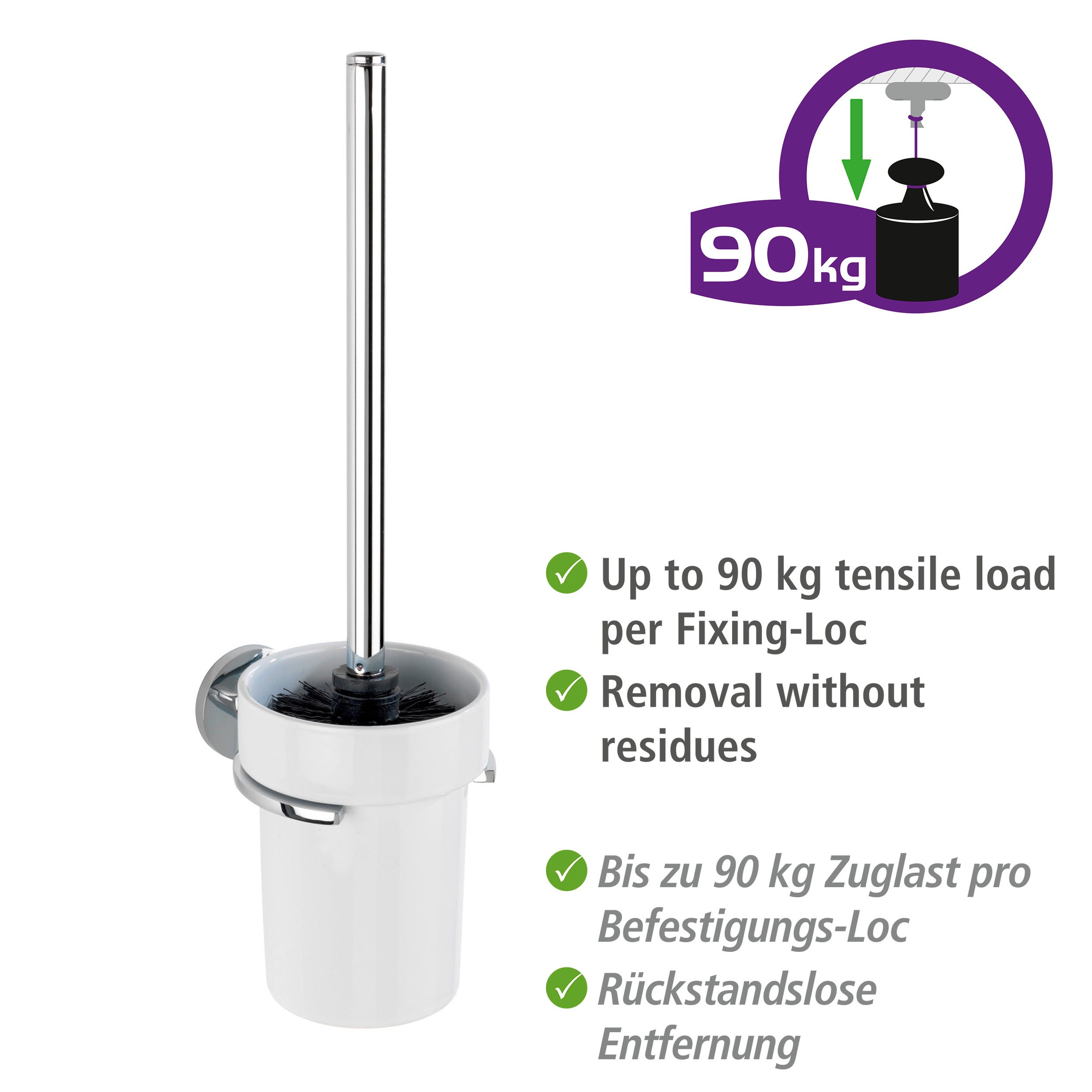 WENKO WC-Garnitur »UV-Loc® Isera«, aus Edelstahl, befestigen ohne Bohren mit UV-Loc