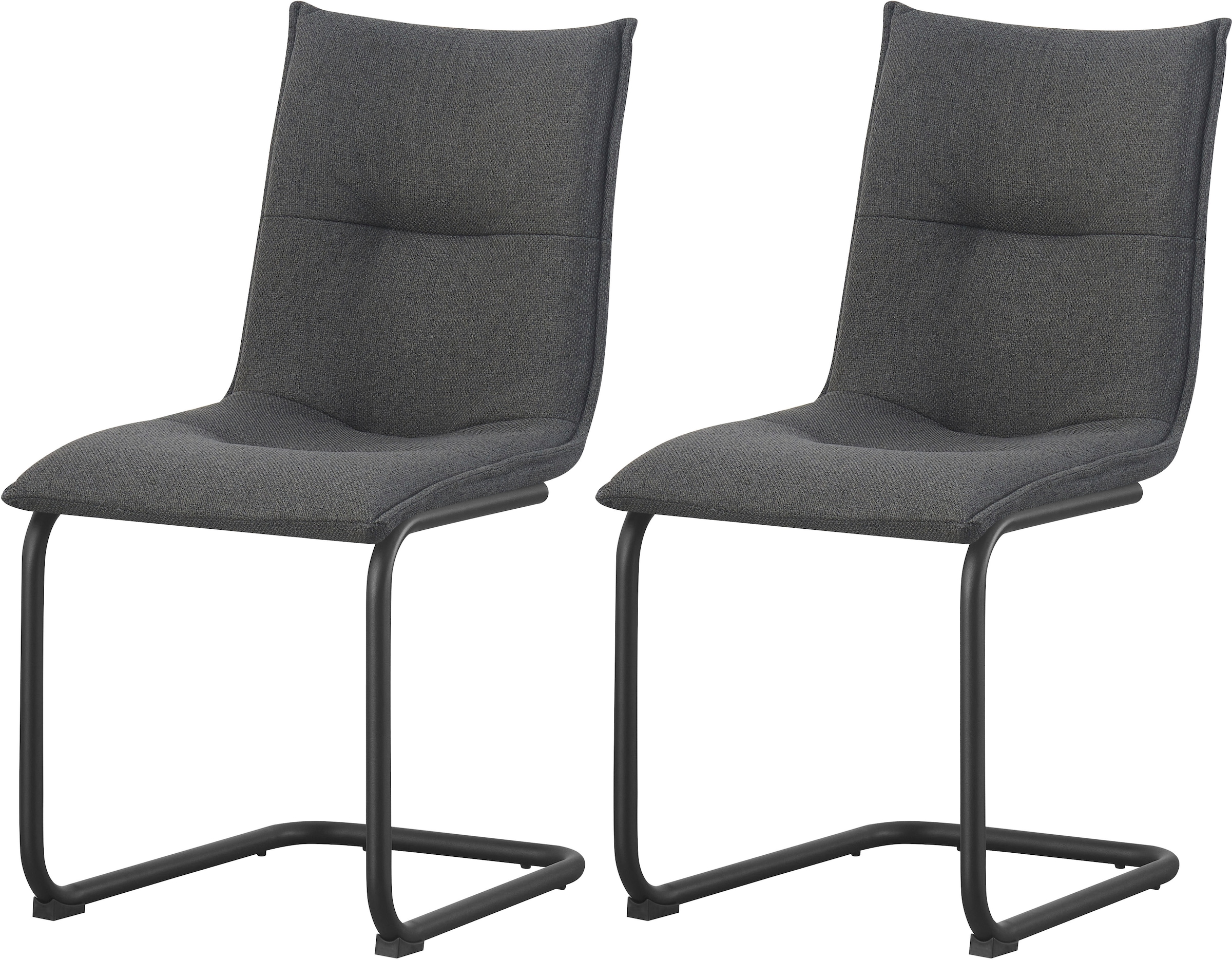 Home affaire Esszimmerstuhl »SARNIA, 2er Set, mit Metallgestell in matt schwarz« (Set) 2 Stk.in verschiedenen Farben, Belsatbarkeit pro Stuhl 120 kg, Velour Stoff