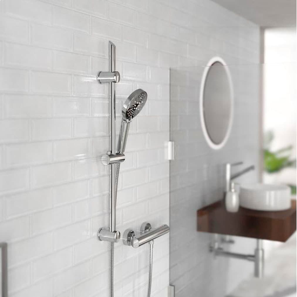 Schütte Stangenbrause-Set Komplett-Set,  Duschset zum Kleben, ohne Bohren, Duschkopf mit Schlauch und Halterung