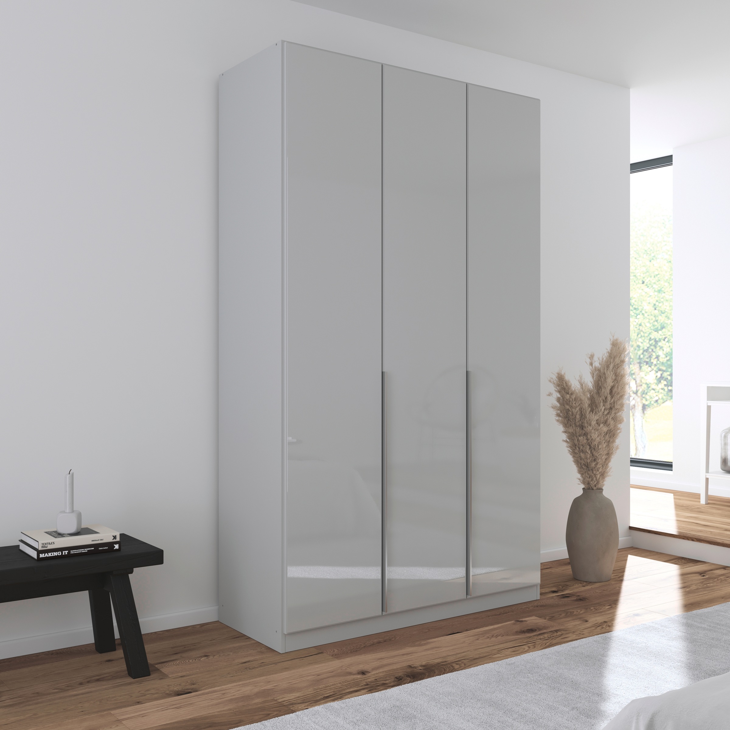 rauch Drehtürenschrank »Kleiderschrank Kleiderschränke Schrank Garderobe AGORDO mit Glasfront«, (in zwei Griff-Farben), durchdachte Innenausstattung, in 6 Breiten und 2 Höhen MADE IN GERMANY