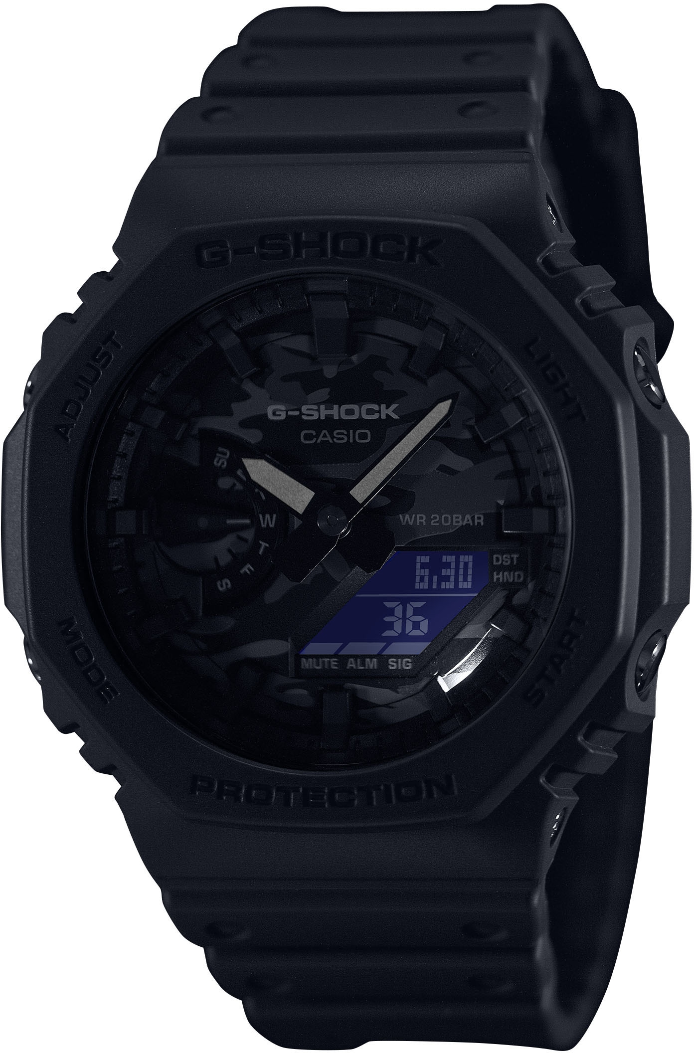 CASIO G-SHOCK Chronograph »GA-2100CA-8AER«, Quarzuhr, Armbanduhr, Herrenuhr, digital, bis 20 bar wasserdicht