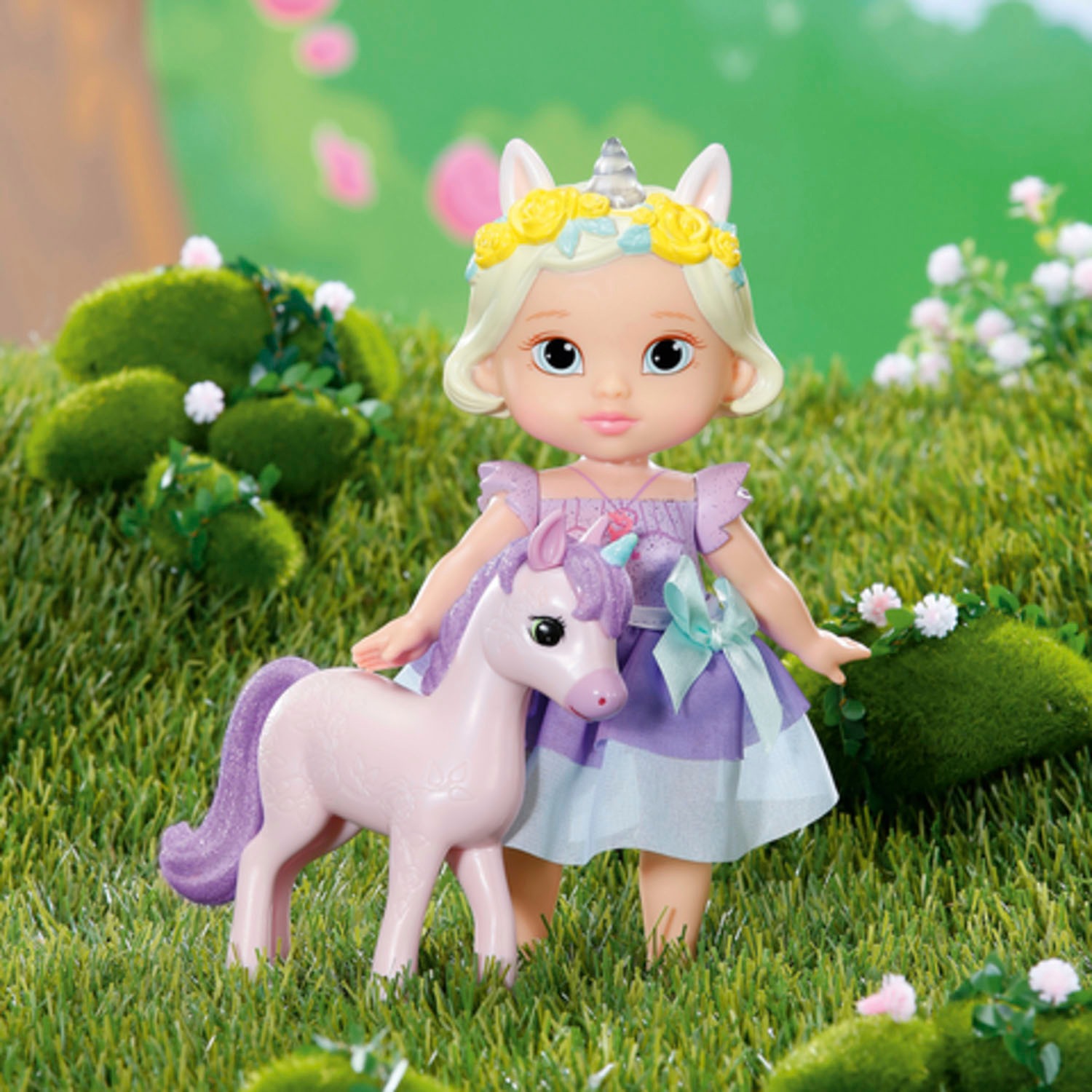 Baby Born Stehpuppe »Storybook Prinzessin Bella, 18 cm«, mit Einhorn und Lichteffekten