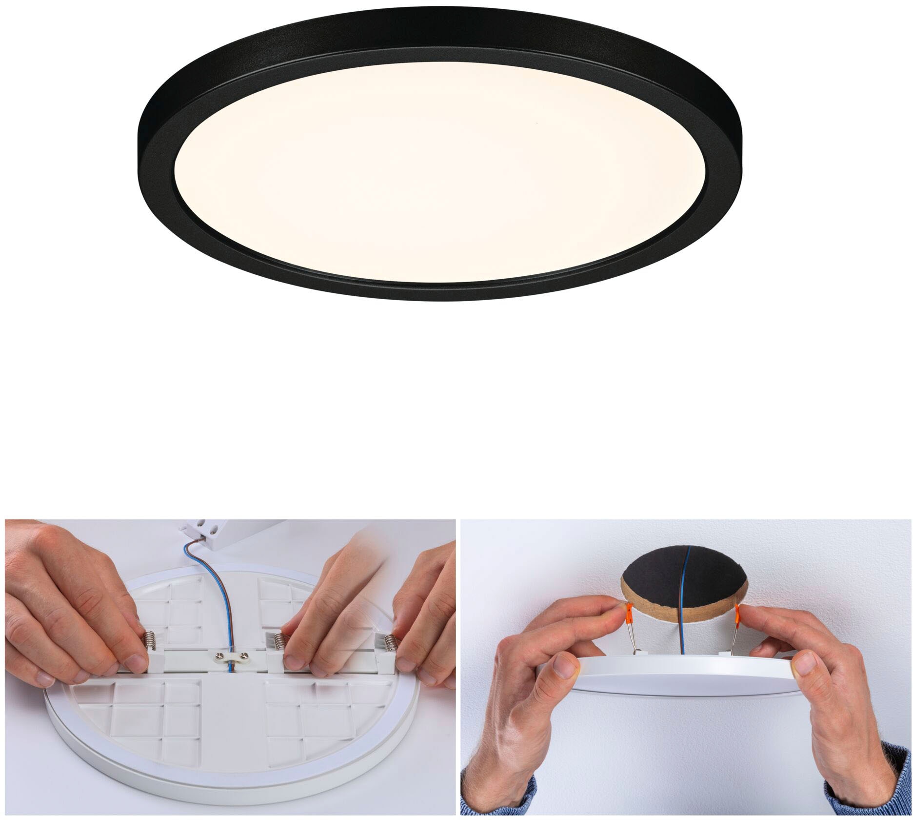 Paulmann LED Einbauleuchte »LED Einbaupanel Areo VariFit IP44 rund 175mm 3000K Schwarz dimmbar«, 1 flammig, LED Einbaupanel Areo VariFit IP44 rund 175mm 3000K Schwarz dimmbar