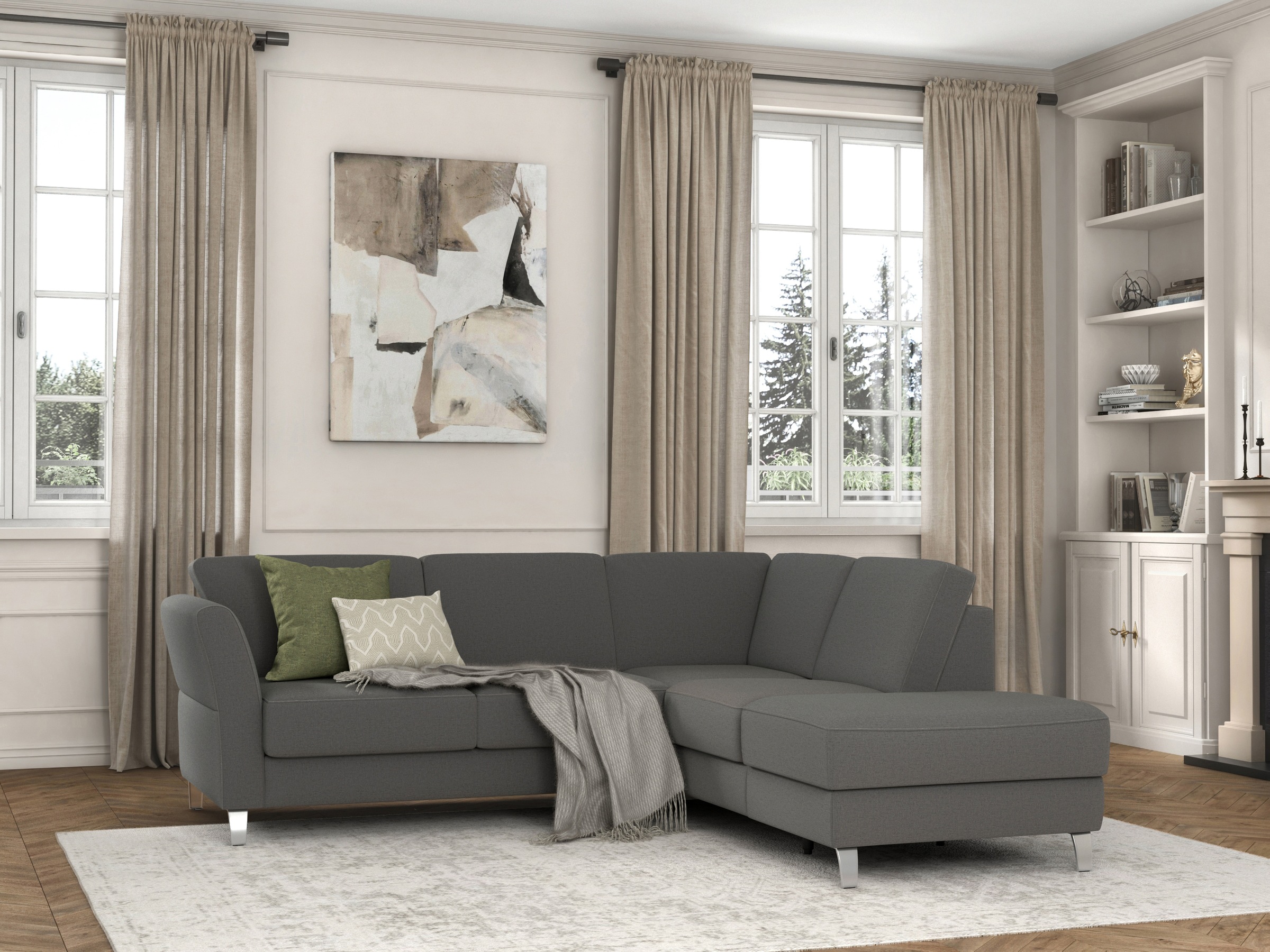 sit&more Ecksofa »Visby L-Form«, Wahlweise mit Bettfunktion und Stauraum, f günstig online kaufen
