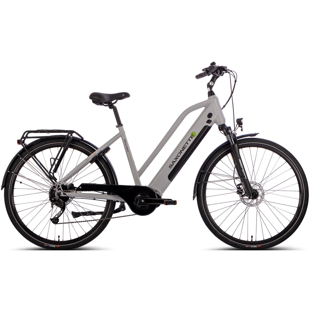 SAXONETTE E-Bike »Deluxe Sport Lady«, 9 Gang, Shimano, Alivio, Mittelmotor 250 W