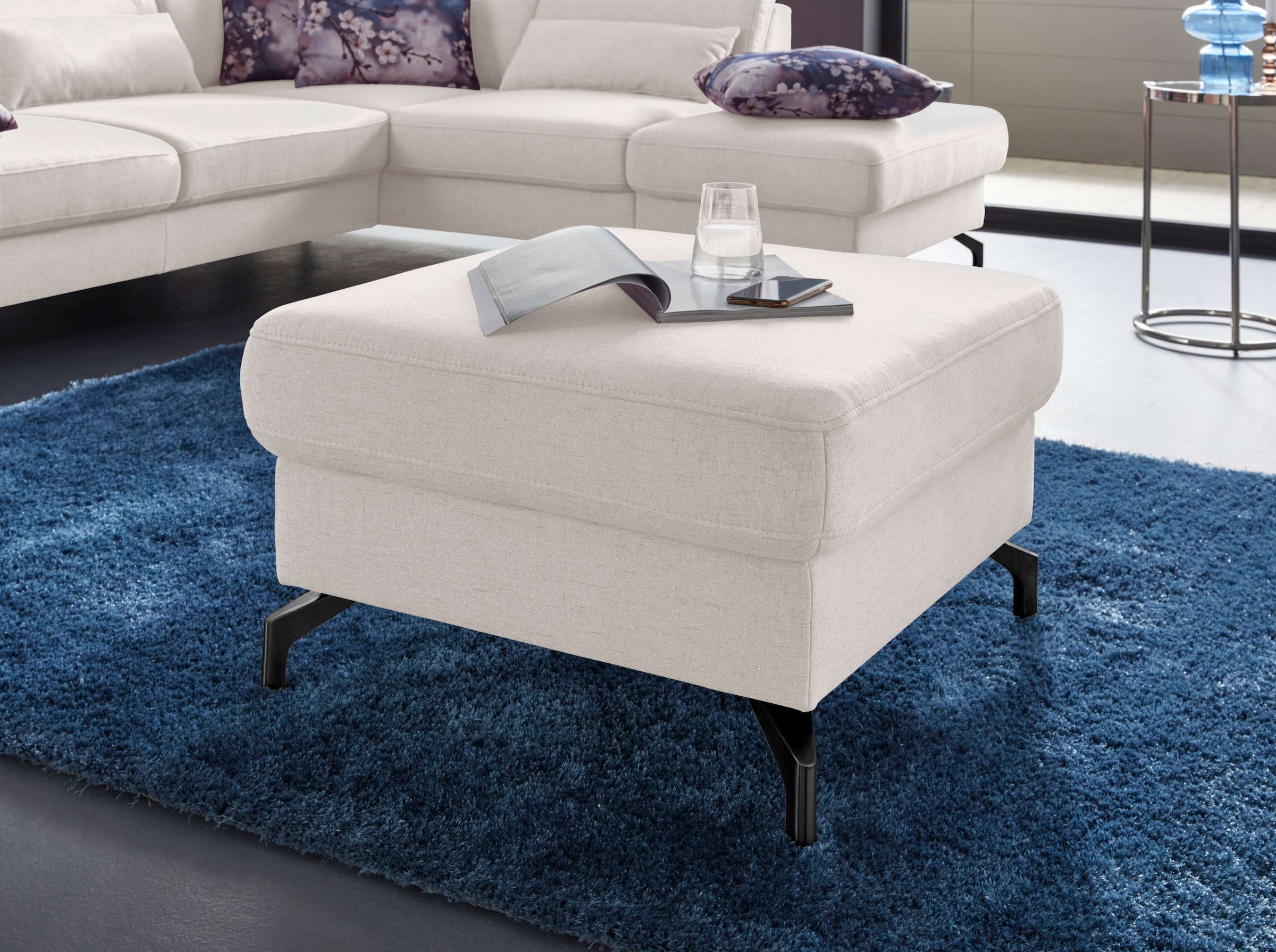 sit&more Hocker »Percy« Fußhöhe 12 cm, wahlweise mit unterschiedlichen Fußfarben